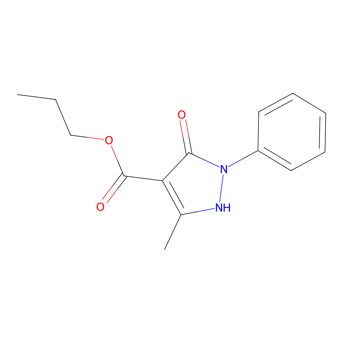 Propyl 5-hydroxy-3-methyl-1-phenyl-1H-pyrazole-4-carboxylate molecular structure, CAS 1858241-48-1