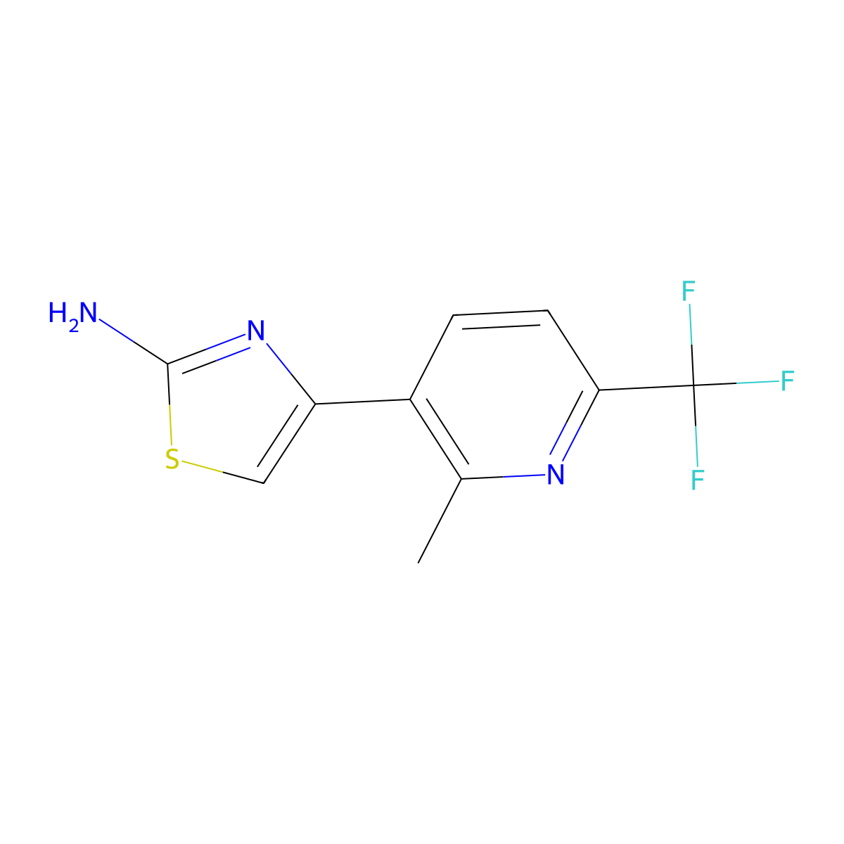 4-[2-Methyl-6-(trifluoromethyl)pyridin-3-yl]-1,3-thiazol-2-amine molecular structure, CAS 1858241-52-7