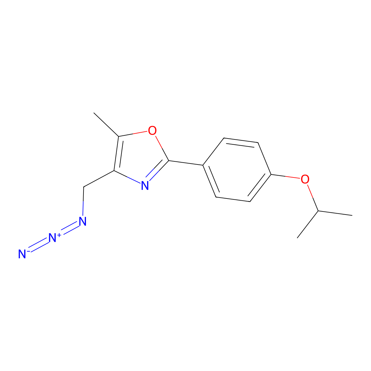 4-(Azidomethyl)-2-(4-isopropoxyphenyl)-5-methyl-1,3-oxazole molecular structure, CAS 1858241-55-0