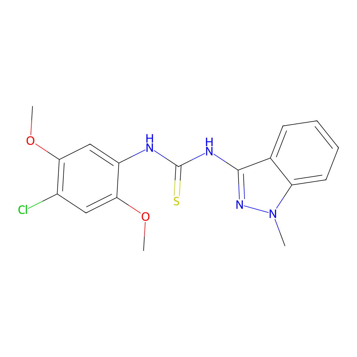 N-(4-Chloro-2,5-dimethoxyphenyl)-N'-(1-methyl-1H-indazol-3-yl)thiourea molecular structure, CAS 1858241-71-0