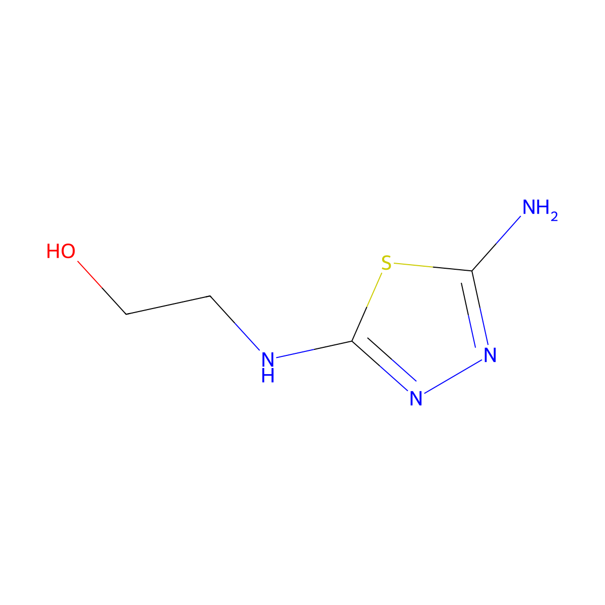 2-[(5-Amino-1,3,4-thiadiazol-2-yl)amino]ethanol molecular structure, CAS 1858241-76-5