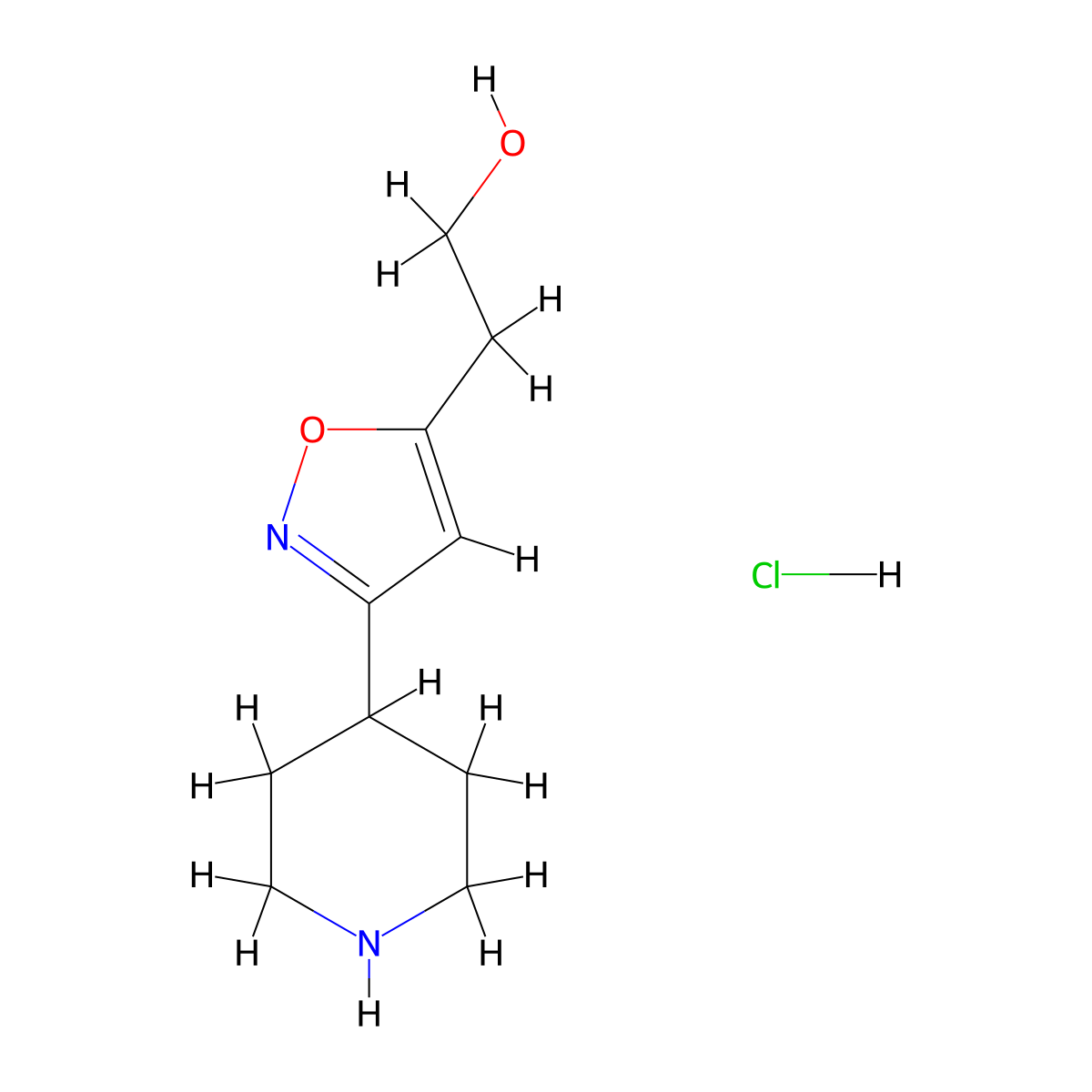 2-(3-Piperidin-4-ylisoxazol-5-yl)ethanol hydrochloride molecular structure, CAS 1858241-77-6