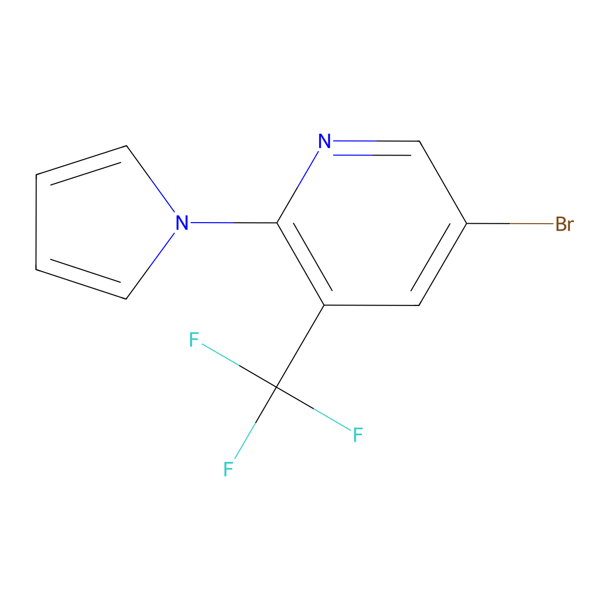 5-bromo-2-(1H-pyrrol-1-yl)-3-(trifluoromethyl)pyridine molecular structure, CAS 1858241-88-9