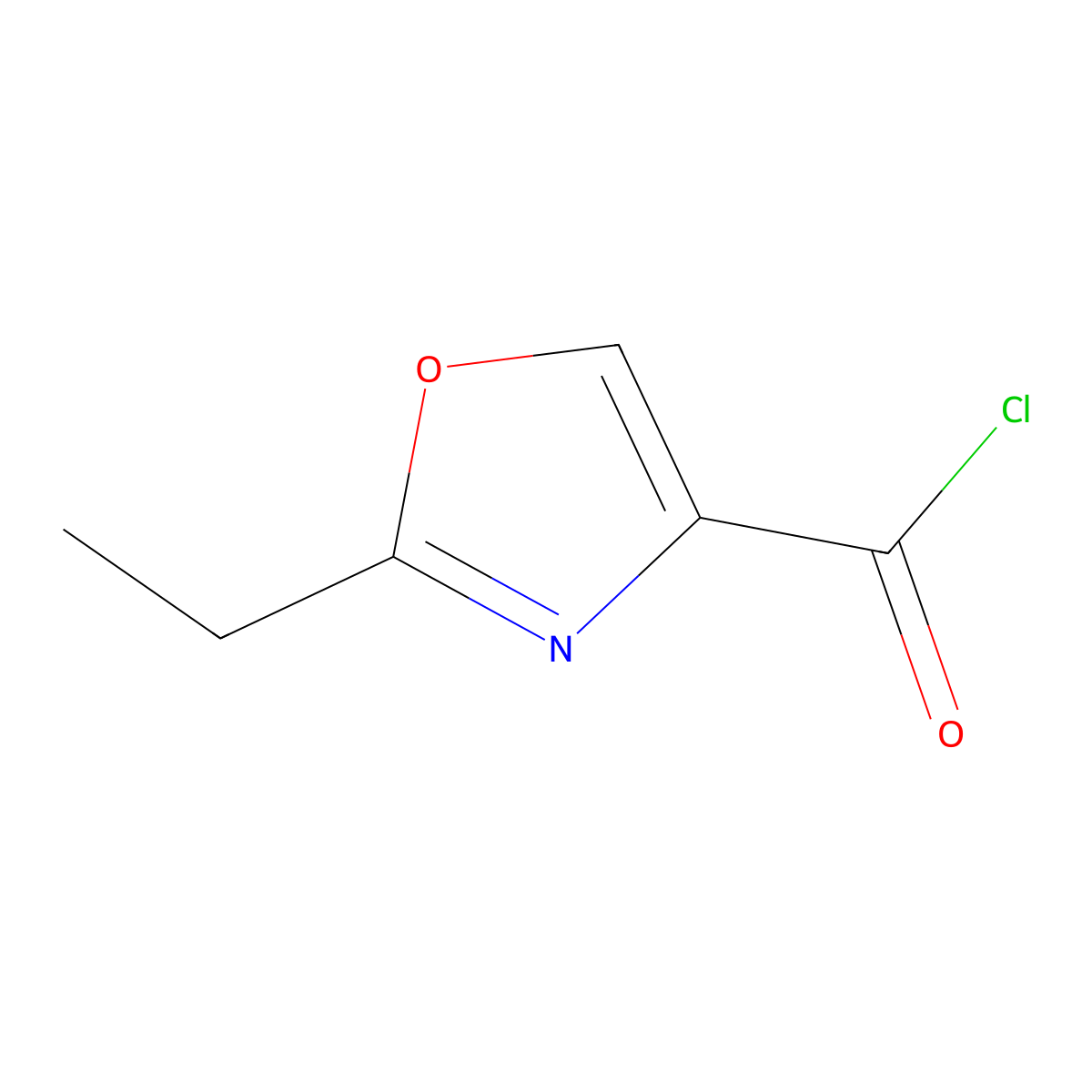 2-Ethyl-1,3-oxazole-4-carbonyl chloride molecular structure, CAS 1858241-93-6