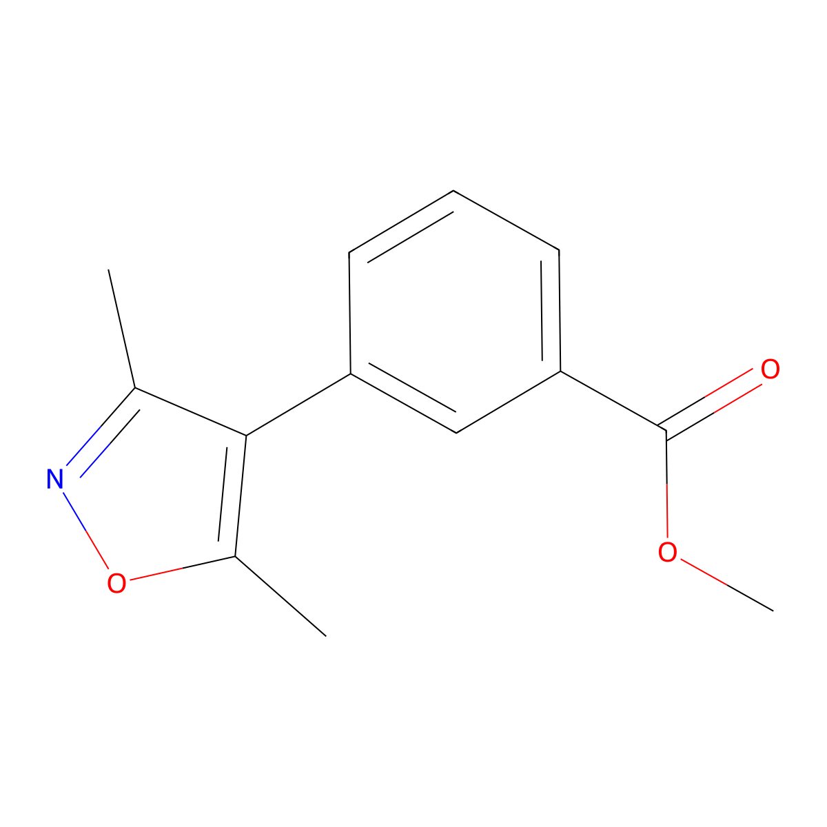 3-(3,5-Dimethyl-isoxazol-4-yl)-benzoic acid methyl ester molecular structure, CAS 1858241-95-8