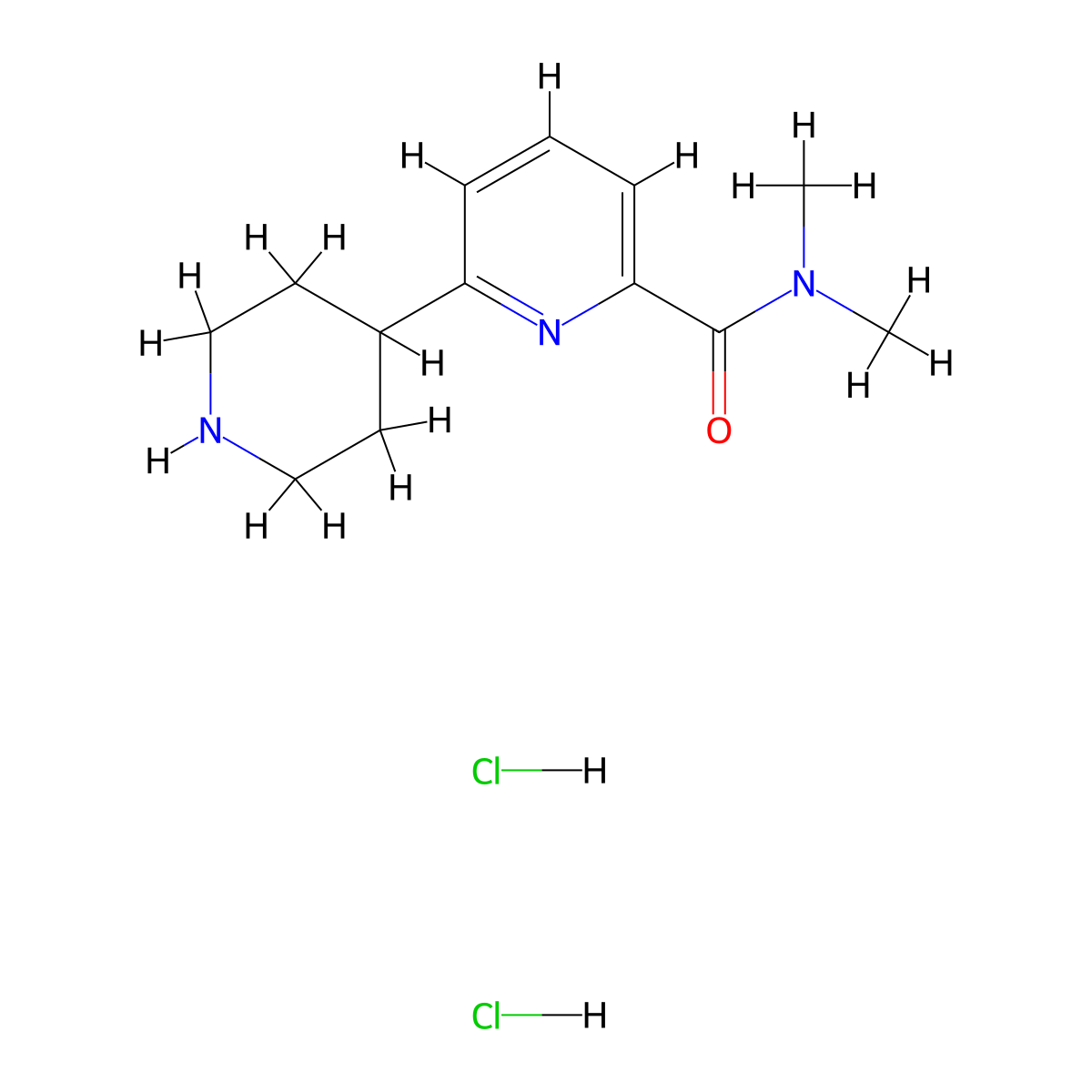 N,N-Dimethyl-6-piperidin-4-ylpyridine-2-carboxamide dihydrochloride molecular structure, CAS 1858242-40-6