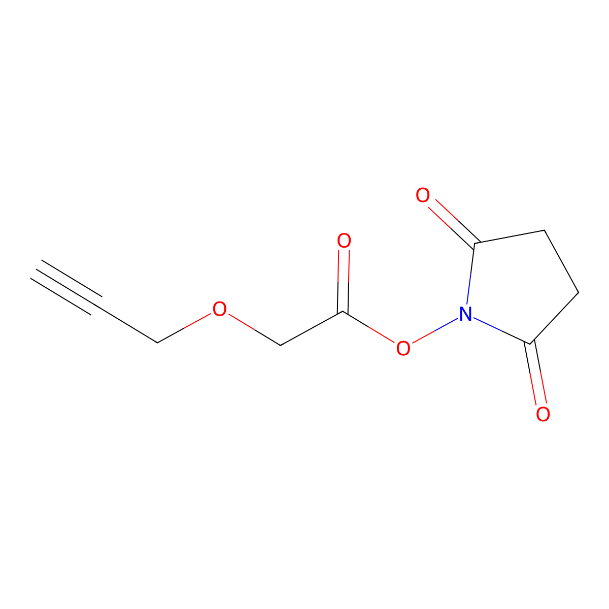2,5-Dioxopyrrolidin-1-yl 2-(prop-2-yn-1-yloxy)acetate molecular structure, CAS 1858242-47-3