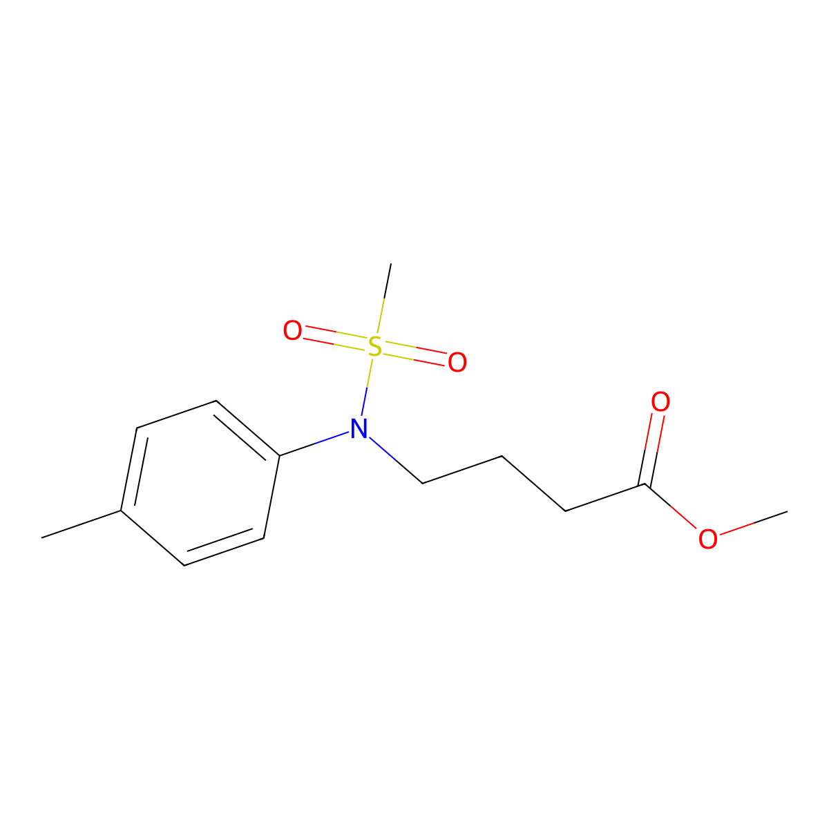 Methyl 4-[(4-methylphenyl)(methylsulfonyl)amino]butanoate molecular structure, CAS 1858242-69-9
