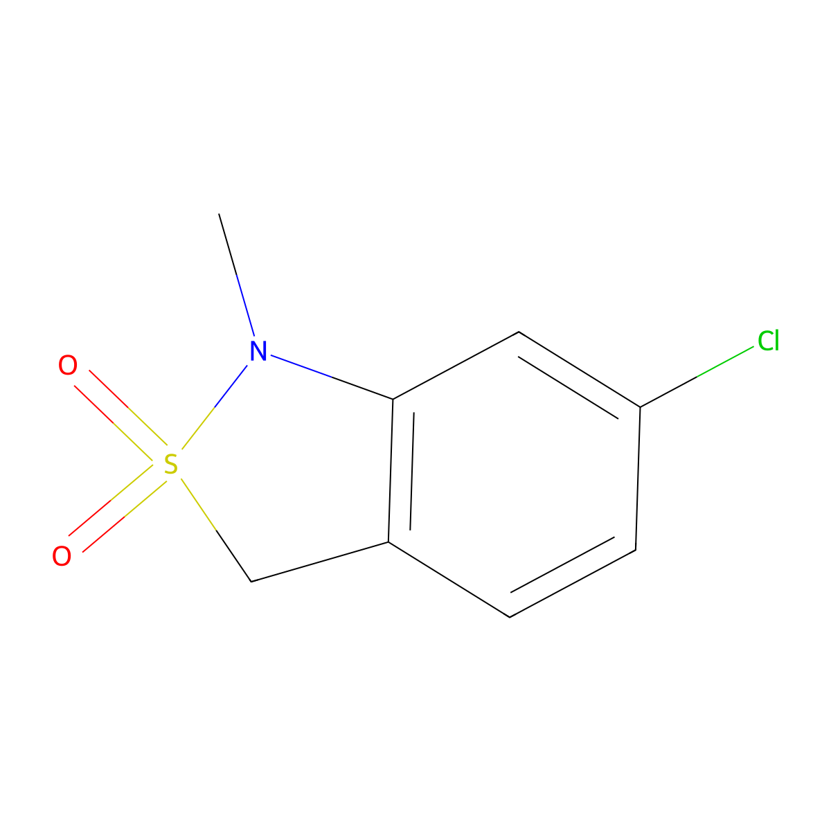 6-Chloro-1-methyl-1,3-dihydro-2lambda6,1-benzothiazole-2,2-dione molecular structure, CAS 1858249-37-2