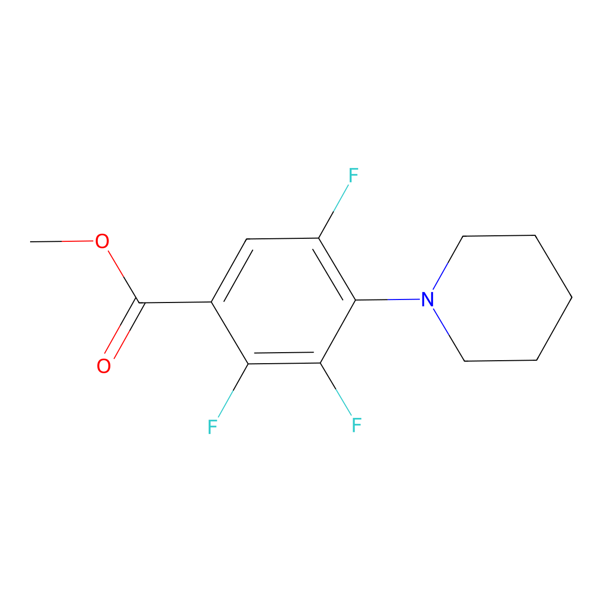 Methyl 2,3,5-trifluoro-4-piperidin-1-ylbenzoate molecular structure, CAS 1858249-59-8