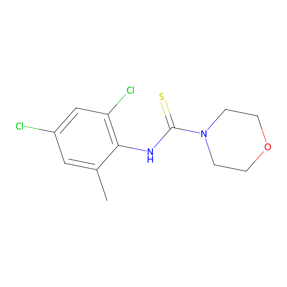 N-(2,4-dichloro-6-methylphenyl)morpholine-4-carbothioamide molecular structure, CAS 1858249-75-8