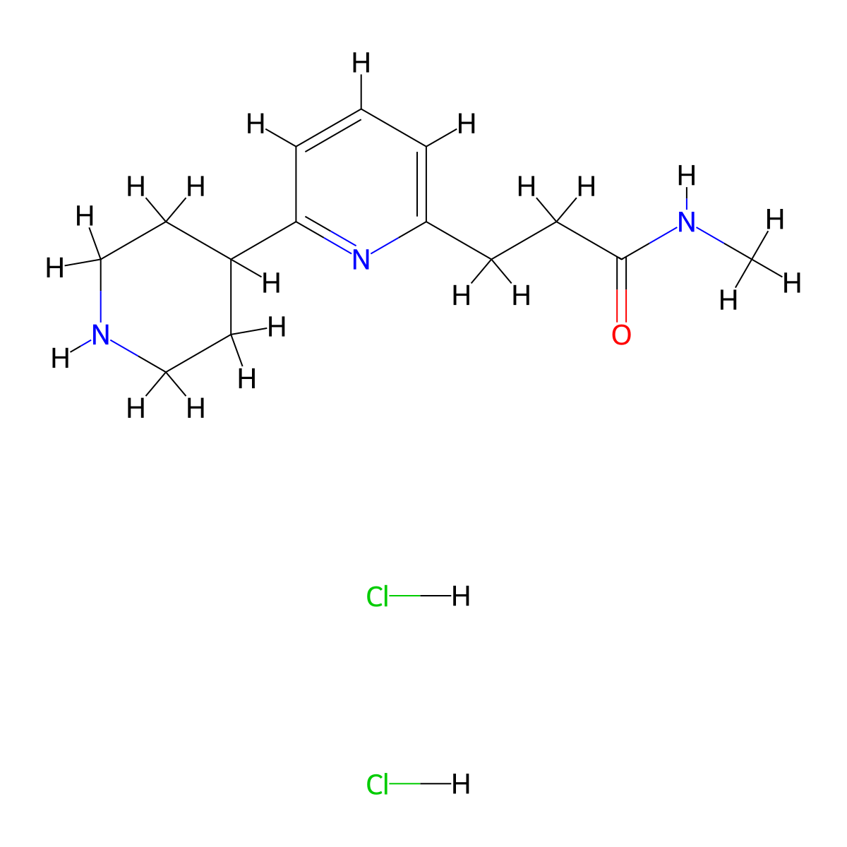 N-Methyl-3-(6-piperidin-4-ylpyridin-2-yl)propanamide dihydrochloride molecular structure, CAS 1858249-88-3