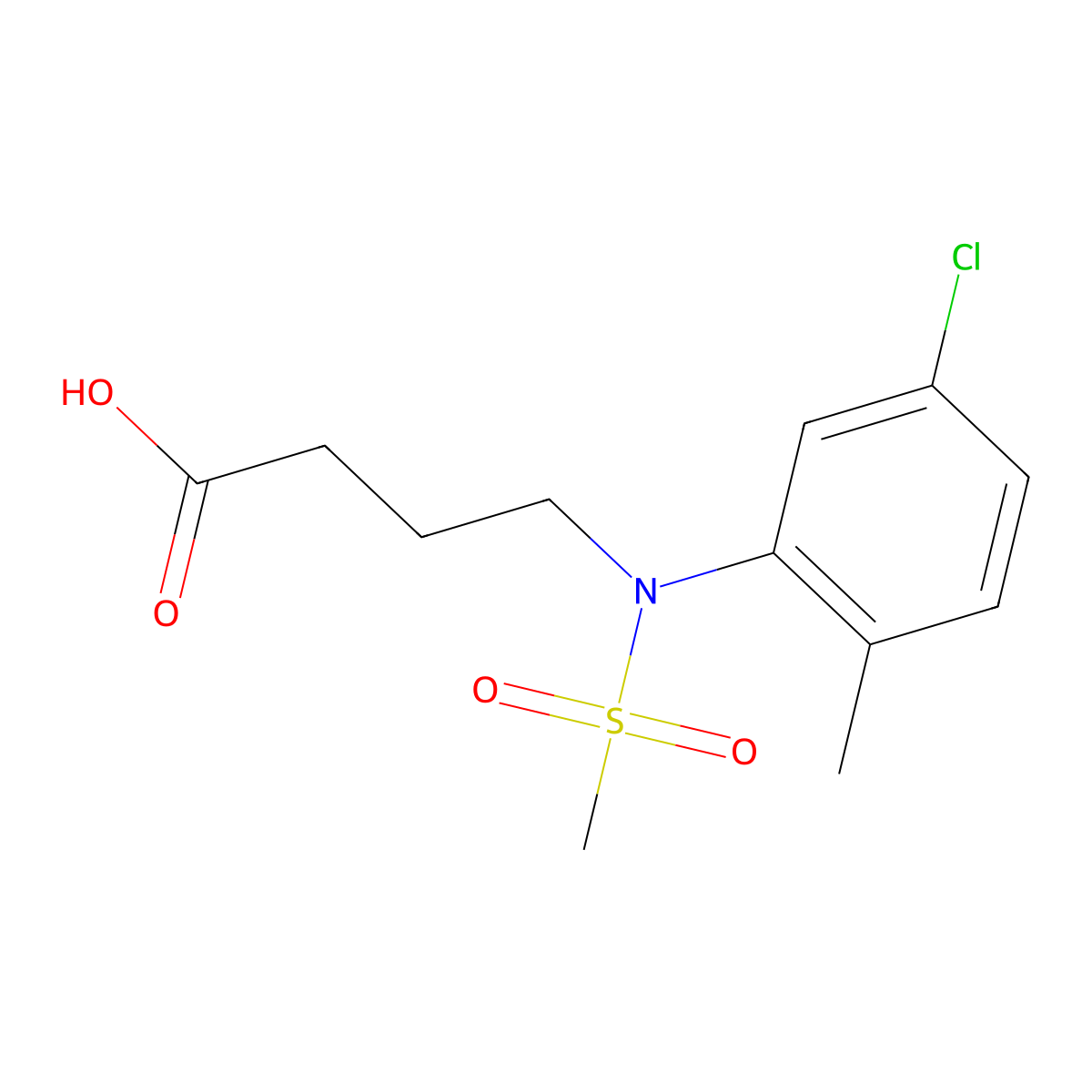4-[(5-Chloro-2-methylphenyl)(methylsulfonyl)amino]butanoic acid molecular structure, CAS 1858249-90-7