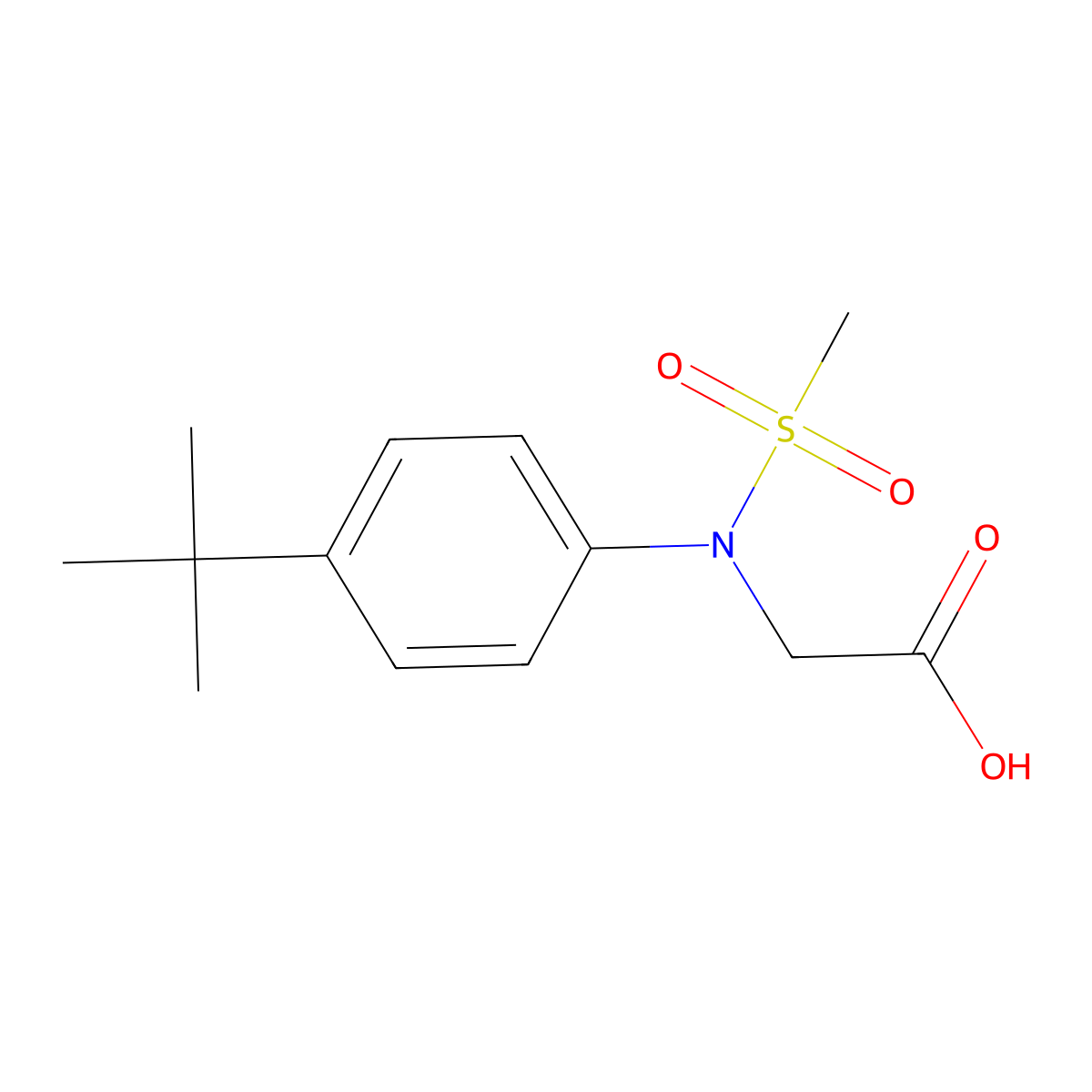 N-(4-tert-Butylphenyl)-N-(methylsulfonyl)glycine molecular structure, CAS 1858249-95-2