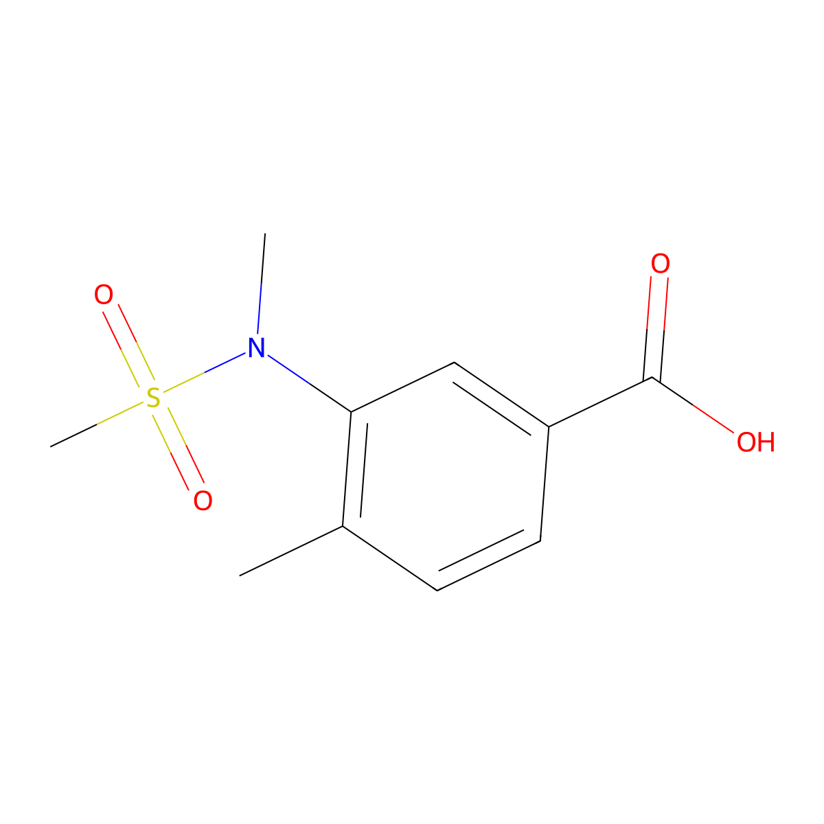 4-Methyl-3-[methyl(methylsulfonyl)amino]benzoic acid molecular structure, CAS 1858250-01-7