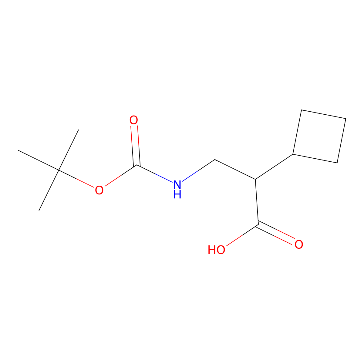 3-{[(Tert-butoxy)carbonyl]amino}-2-cyclobutylpropanoic acid molecular structure, CAS 1858250-19-7