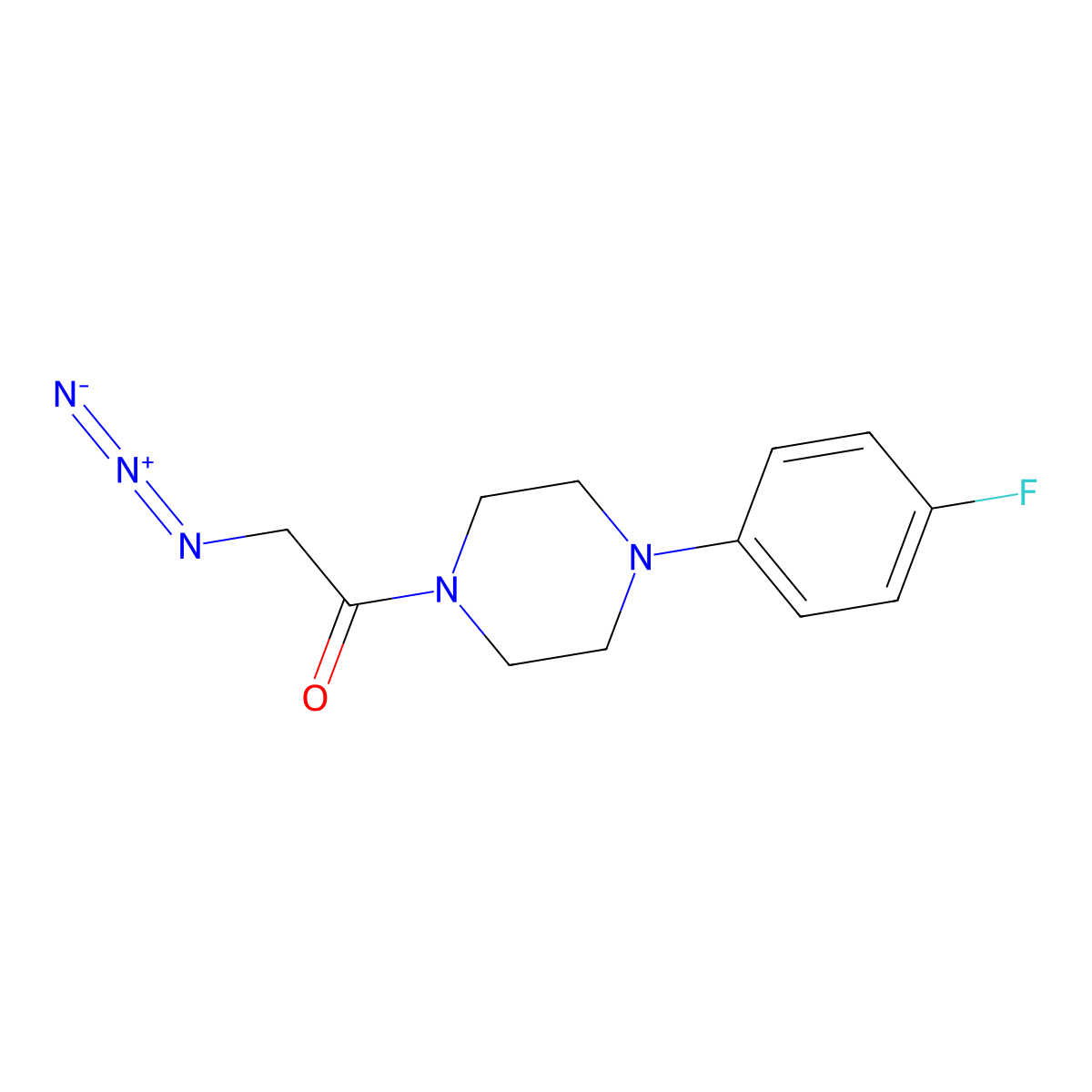 1-(Azidoacetyl)-4-(4-fluorophenyl)piperazine molecular structure, CAS 1858250-34-6