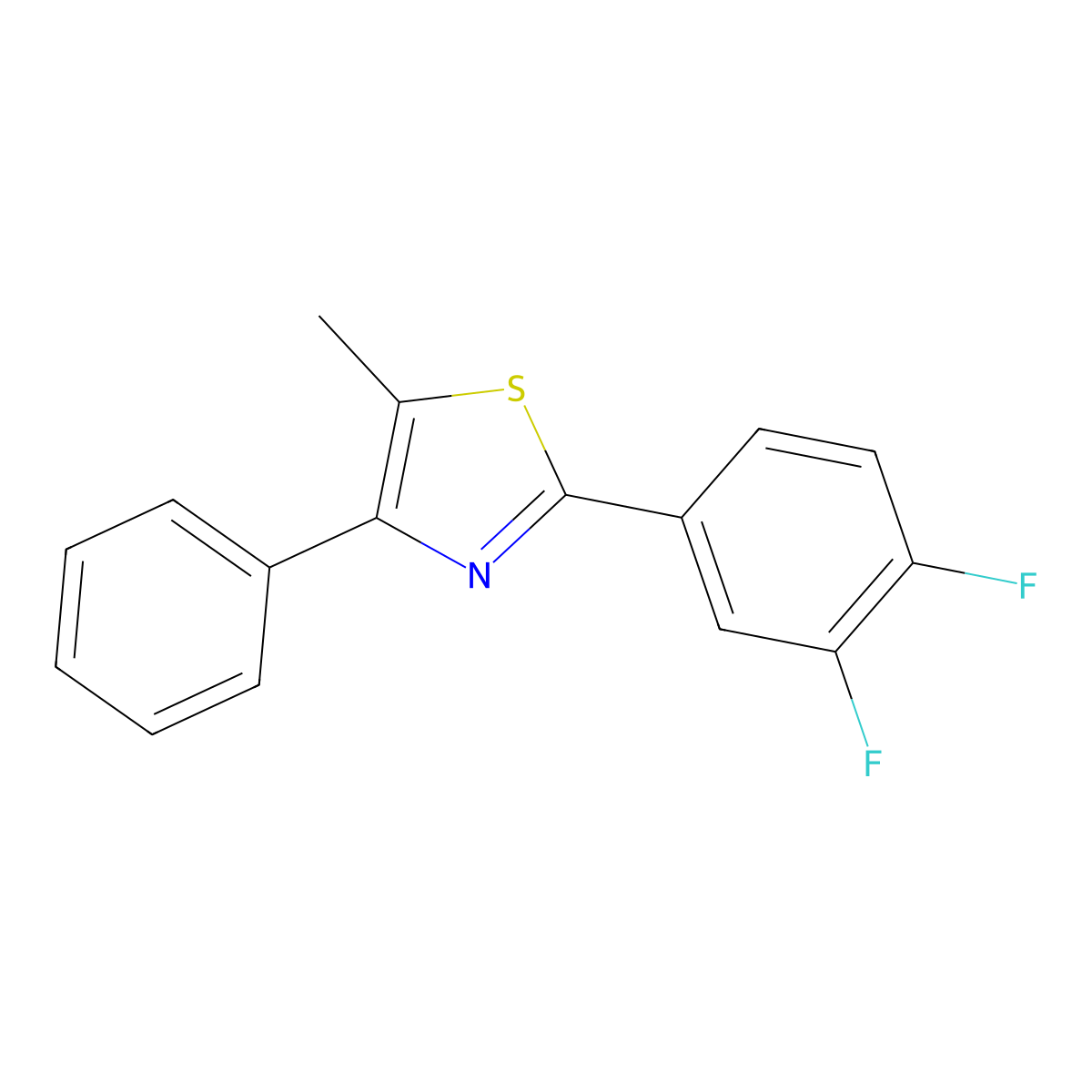 2-(3,4-Difluorophenyl)-5-methyl-4-phenylthiazole molecular structure, CAS 1858250-36-8