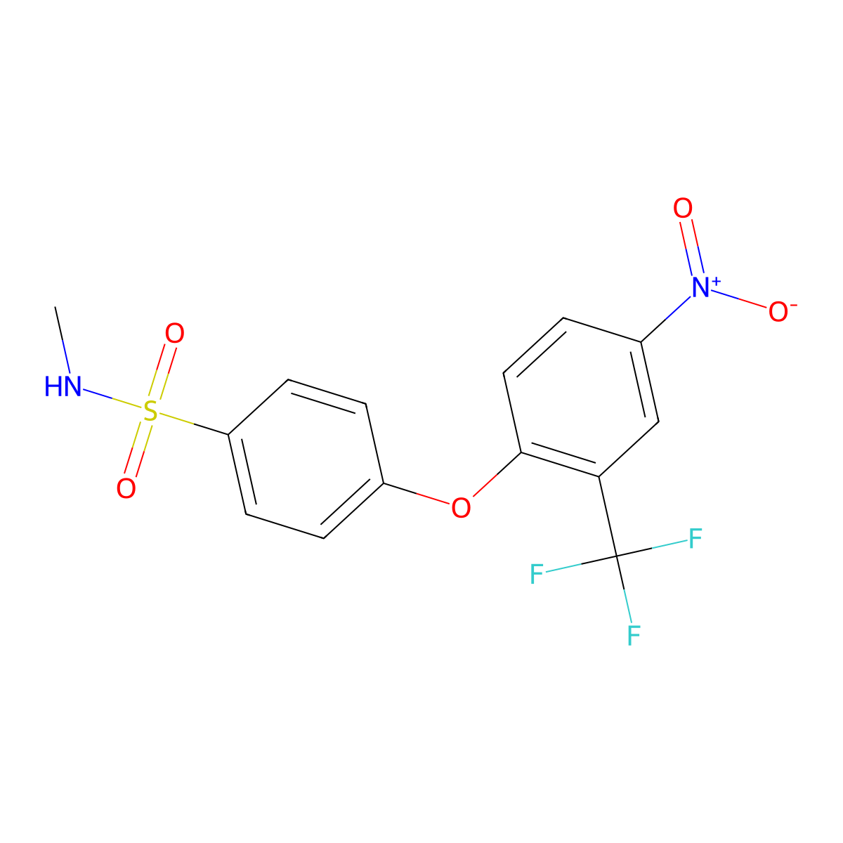 N-Methyl-4-[4-nitro-2-(trifluoromethyl)phenoxy]benzenesulfonamide molecular structure, CAS 1858250-61-9