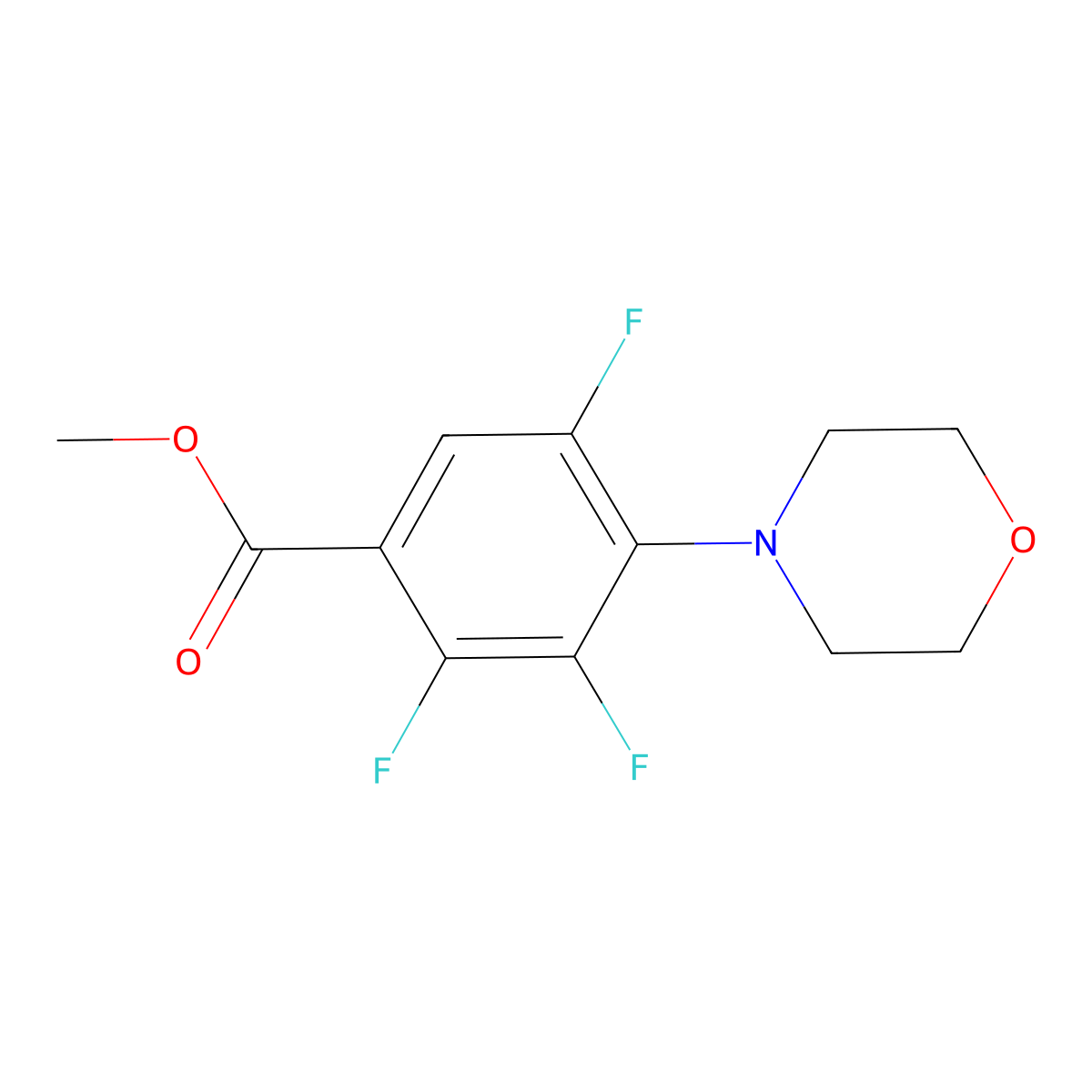Methyl 2,3,5-trifluoro-4-morpholin-4-ylbenzoate molecular structure, CAS 1858250-71-1