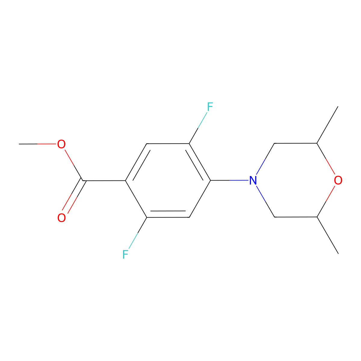 Methyl 4-(2,6-dimethylmorpholin-4-yl)-2,5-difluorobenzoate molecular structure, CAS 1858250-79-9