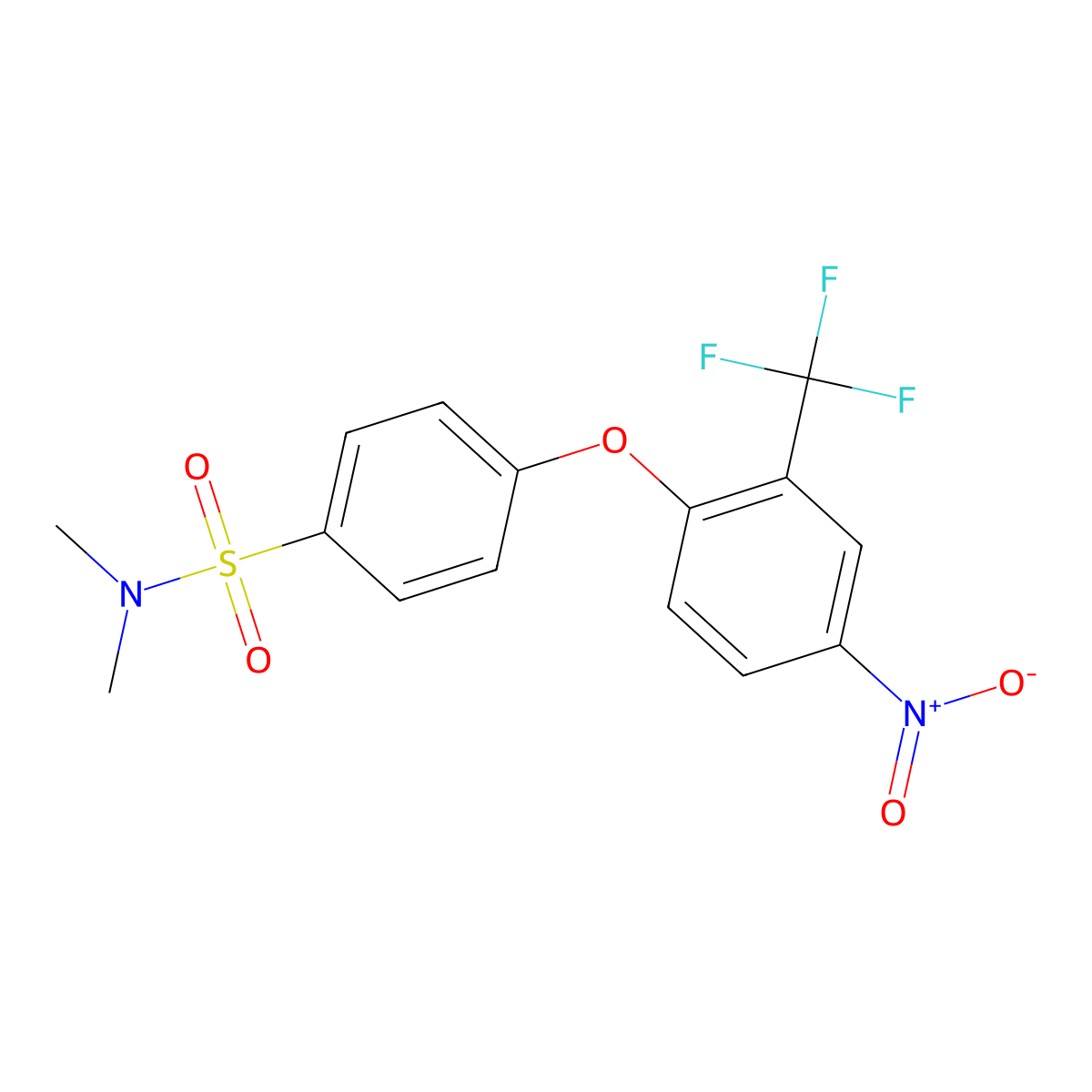 N,N-Dimethyl-4-[4-nitro-2-(trifluoromethyl)phenoxy]benzenesulfonamide molecular structure, CAS 1858250-85-7