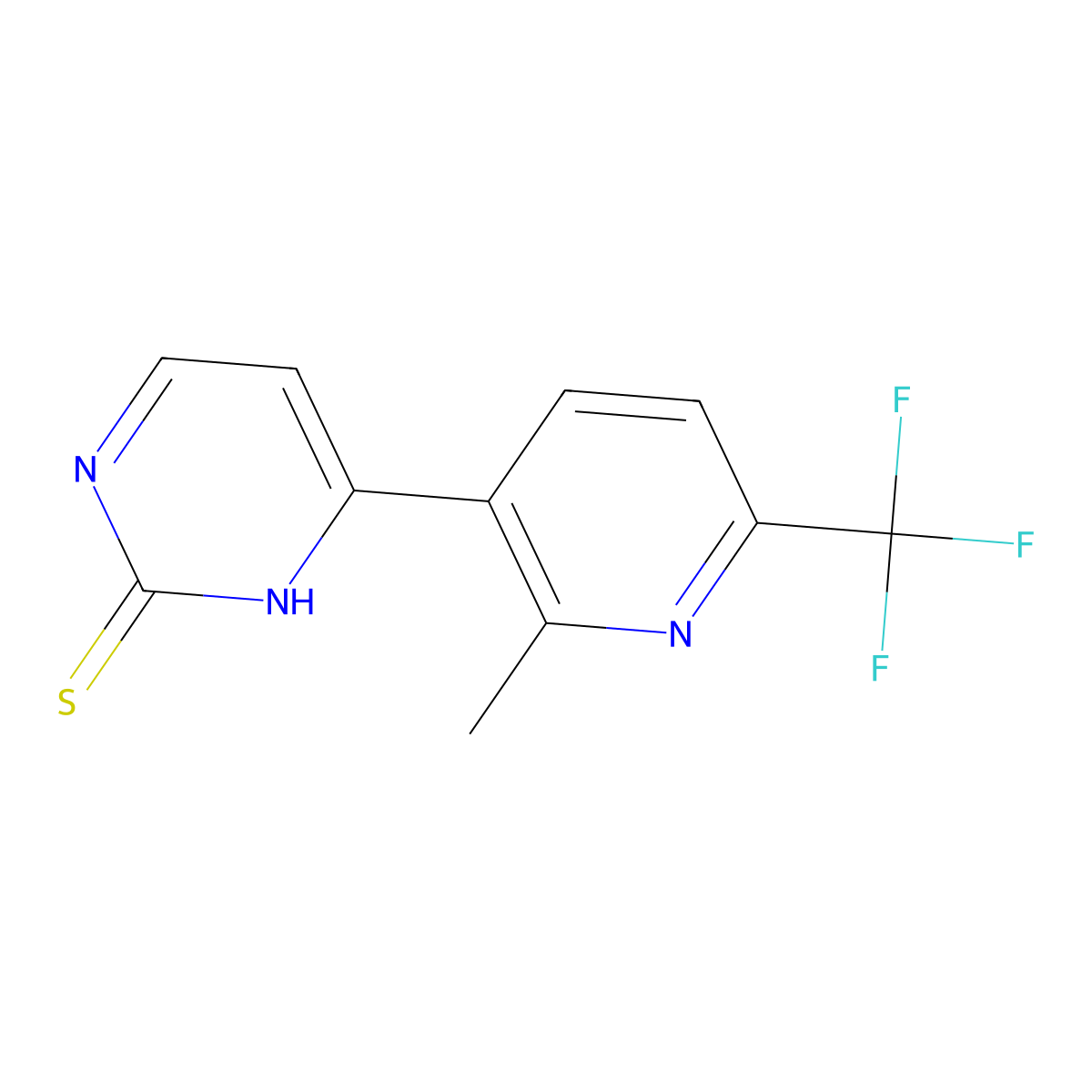 4-[2-Methyl-6-(trifluoromethyl)pyridin-3-yl]pyrimidine-2-thiol molecular structure, CAS 1858250-86-8