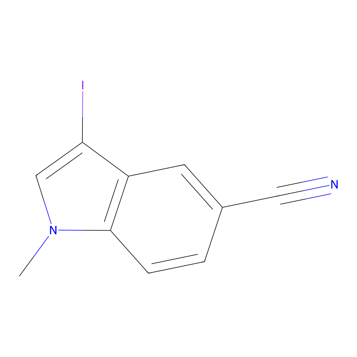 3-Iodo-1-methyl-1H-indole-5-carbonitrile molecular structure, CAS 1858250-93-7