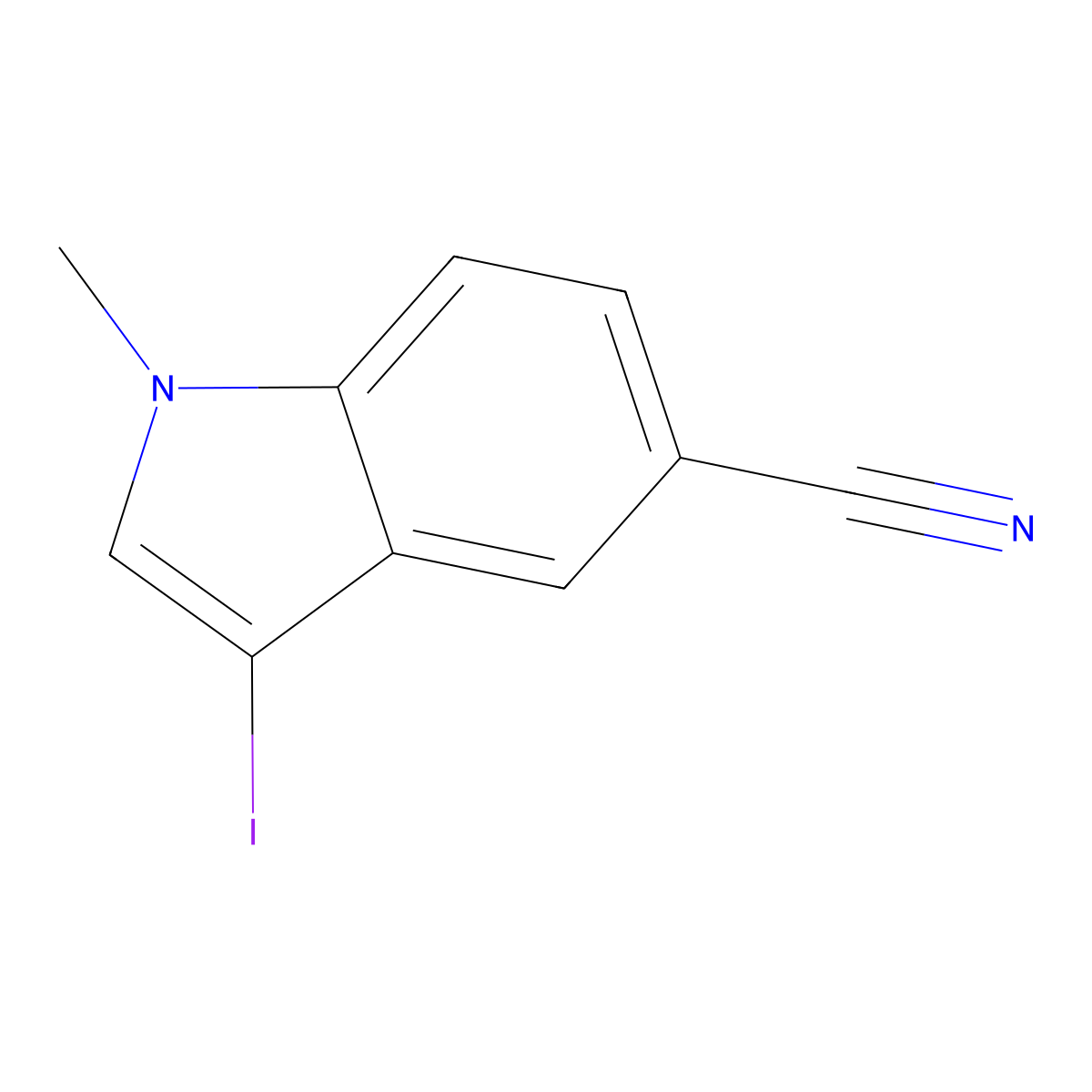 3-Iodo-1-methyl-1H-indole-5-carbonitrile molecular structure, CAS 1858250-93-7