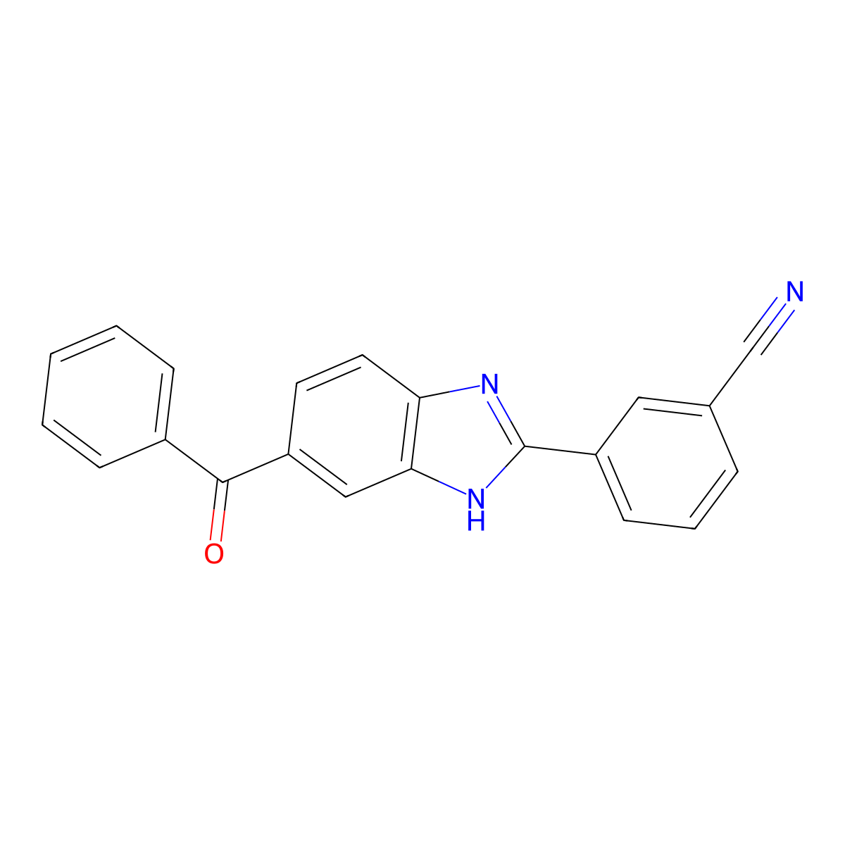 5-Benzoyl-2-(3-cyanophenyl)benzimidazole molecular structure, CAS 1858251-00-9