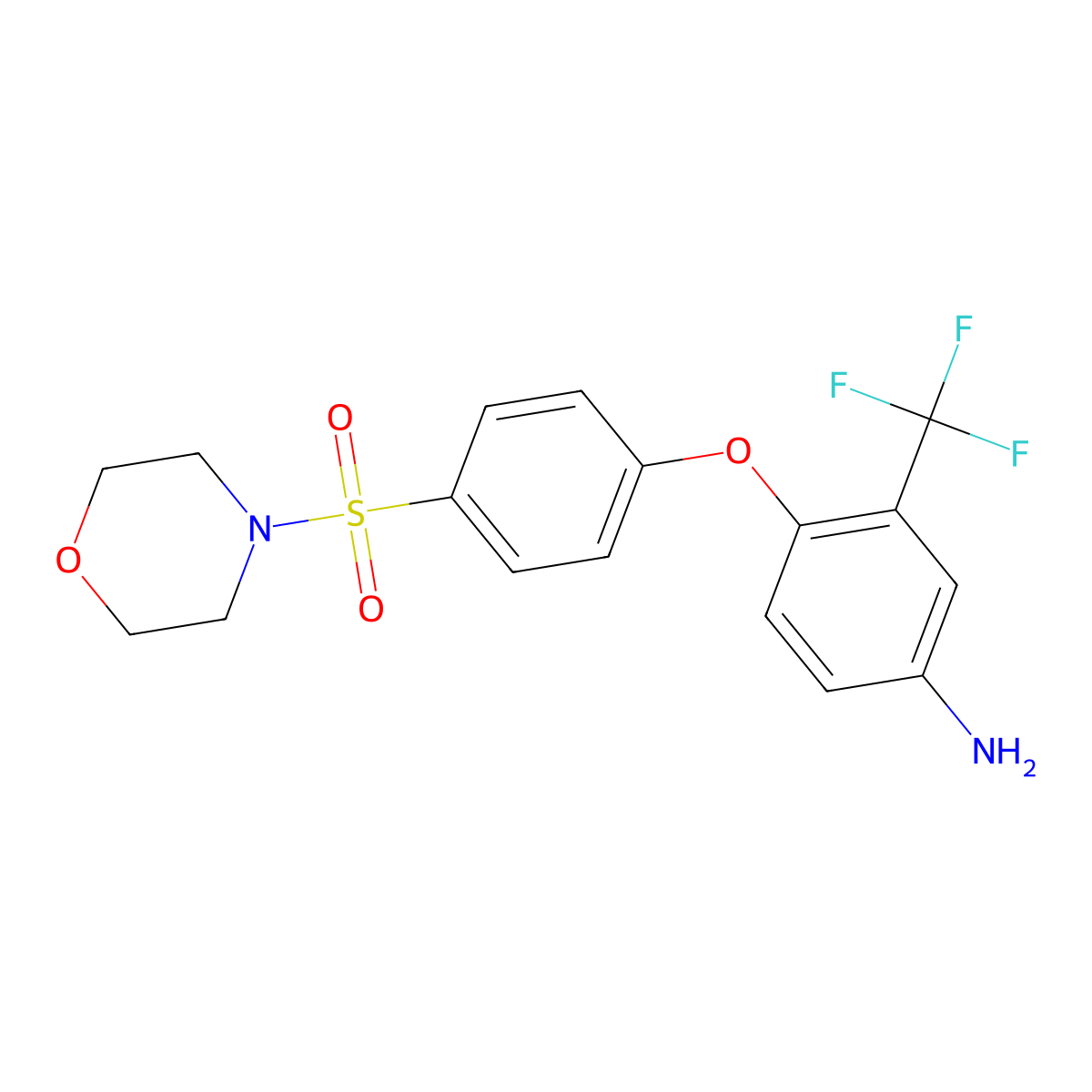 4-[4-(Morpholin-4-ylsulfonyl)phenoxy]-3-(trifluoromethyl)aniline molecular structure, CAS 1858251-05-4
