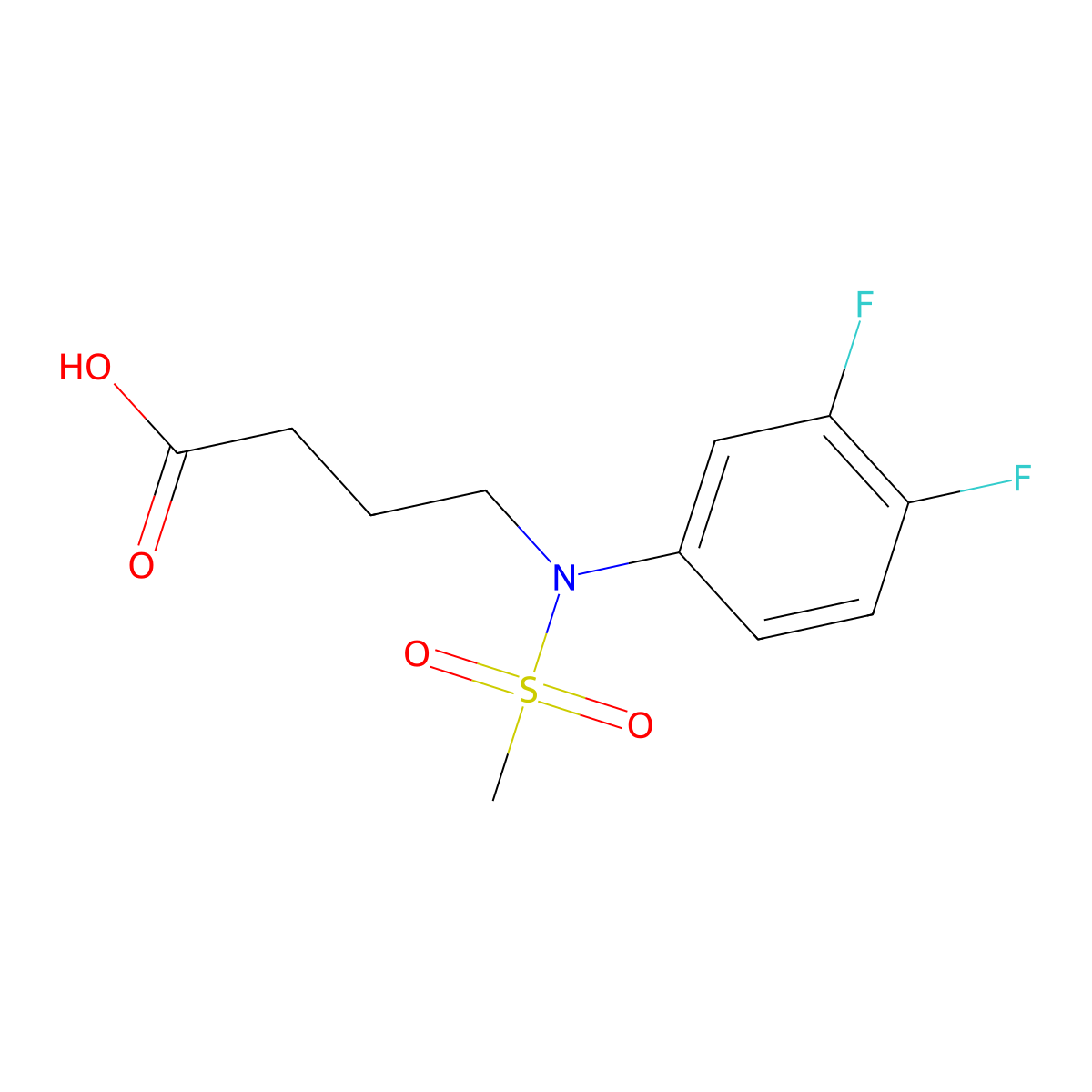 4-[(3,4-Difluorophenyl)(methylsulfonyl)amino]butanoic acid molecular structure, CAS 1858251-12-3