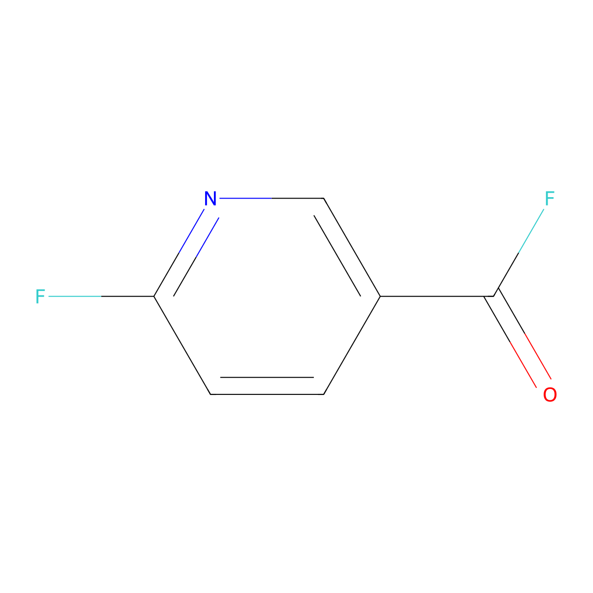 6-Fluoropyridine-3-carbonyl fluoride molecular structure, CAS 1858251-26-9