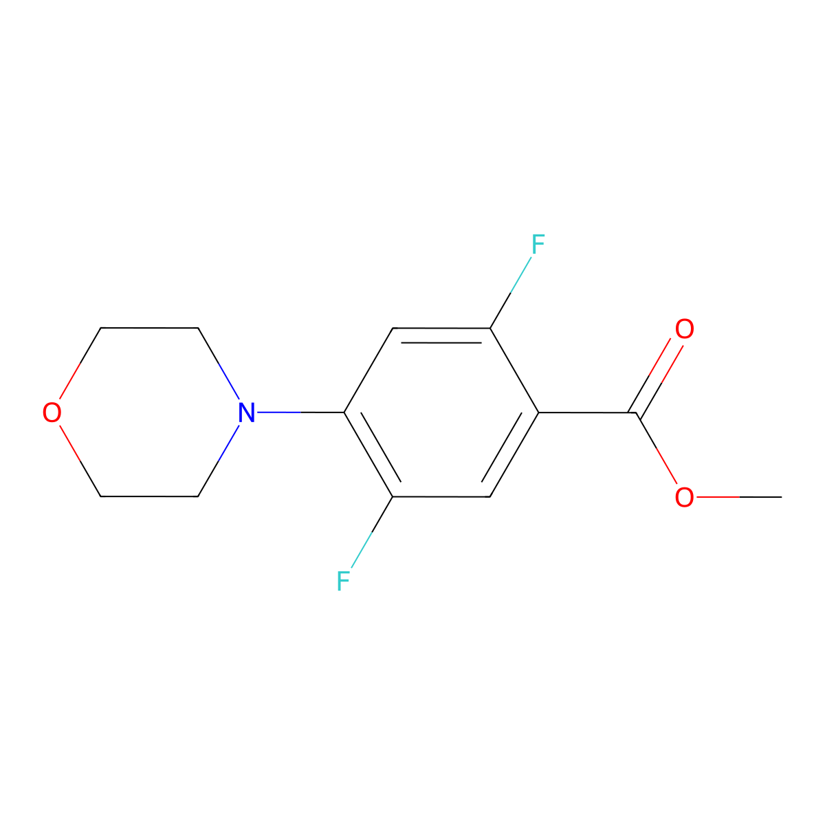 Methyl 2,5-difluoro-4-morpholin-4-ylbenzoate molecular structure, CAS 1858251-27-0