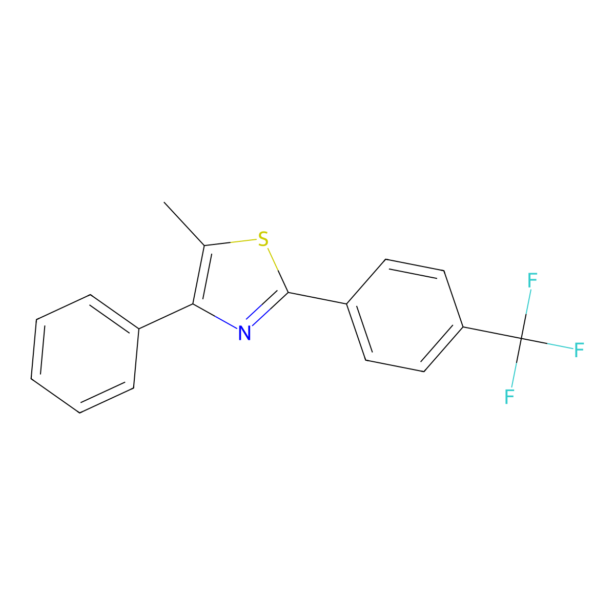 5-Methyl-4-phenyl-2-(trifluoromethylphenyl)-thiazole molecular structure, CAS 1858251-30-5