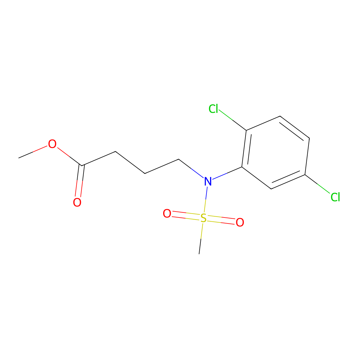 Methyl 4-[(2,5-dichlorophenyl)(methylsulfonyl)amino]butanoate molecular structure, CAS 1858251-45-2
