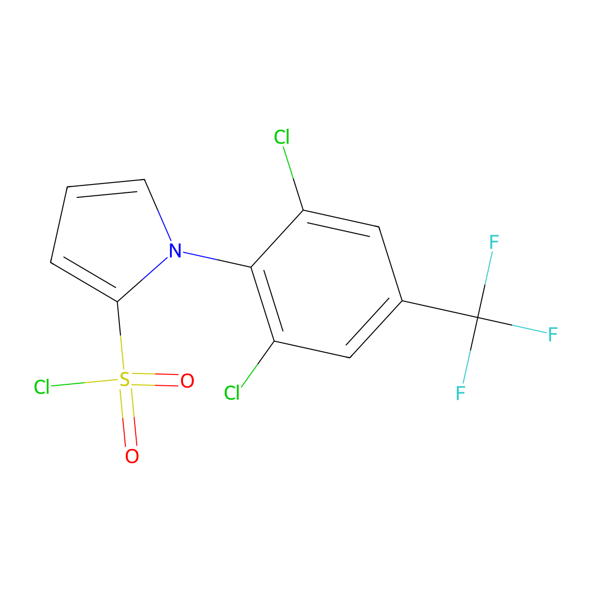 1-[2,6-Dichloro-4-(trifluoromethyl)phenyl]-1H-pyrrole-2-sulfonyl chloride molecular structure, CAS 1858251-52-1