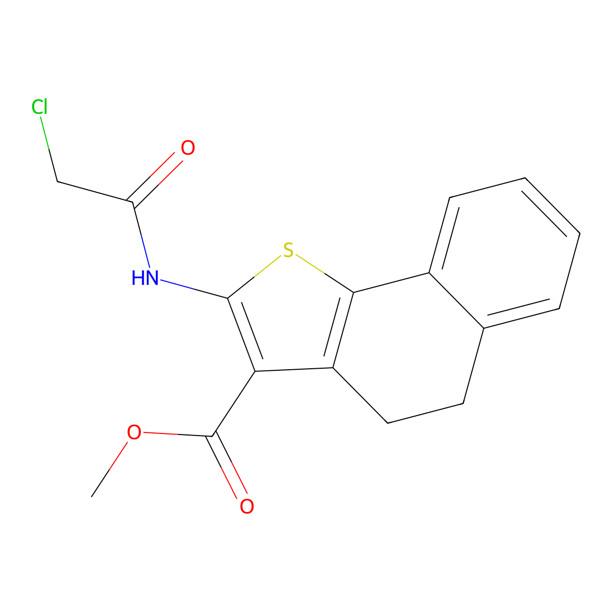Methyl 2-[(chloroacetyl)amino]-4,5-dihydronaphtho[1,2-b]thiophene-3-carboxylate molecular structure, CAS 1858251-54-3