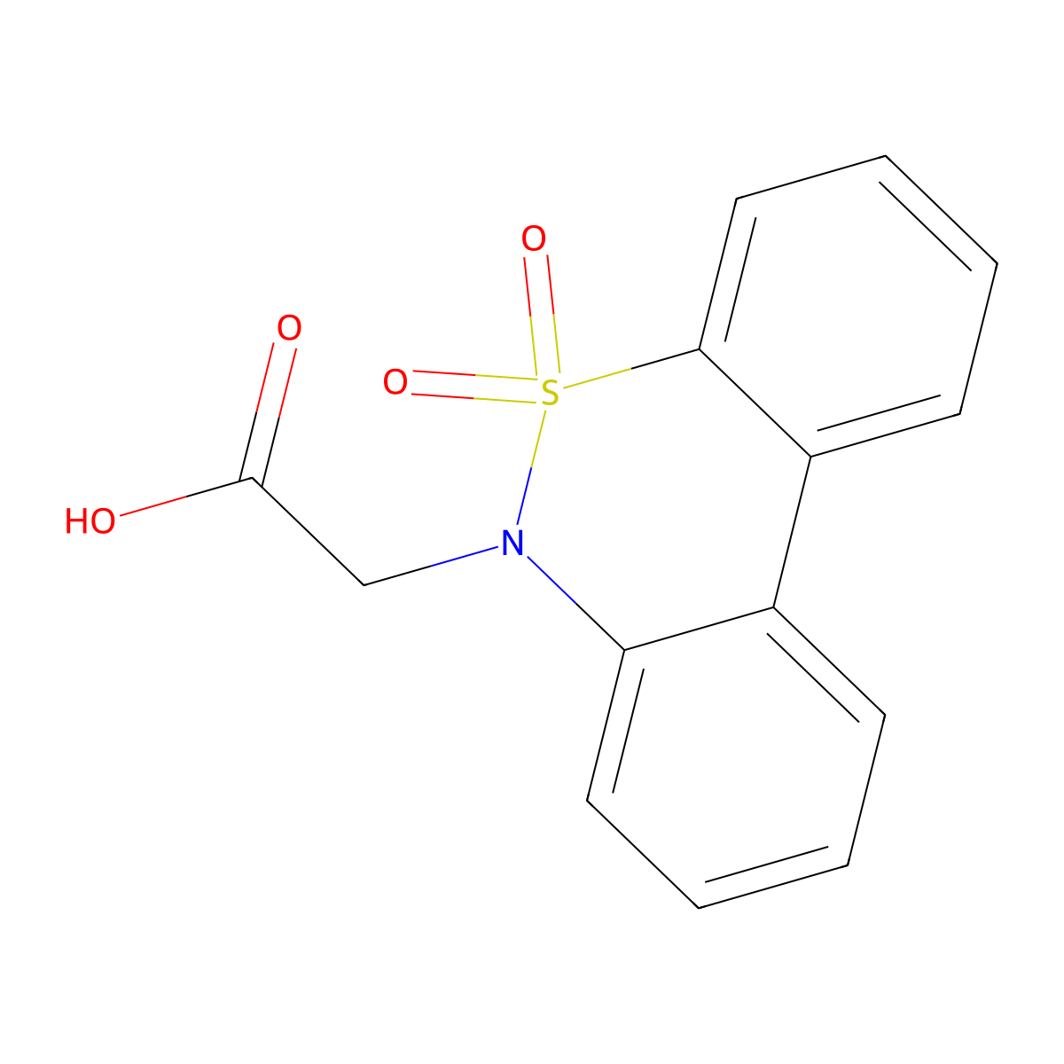 (5,5-Dioxido-6H-dibenzo[c,e][1,2]thiazin-6-yl)acetic acid molecular structure, CAS 1858251-60-1