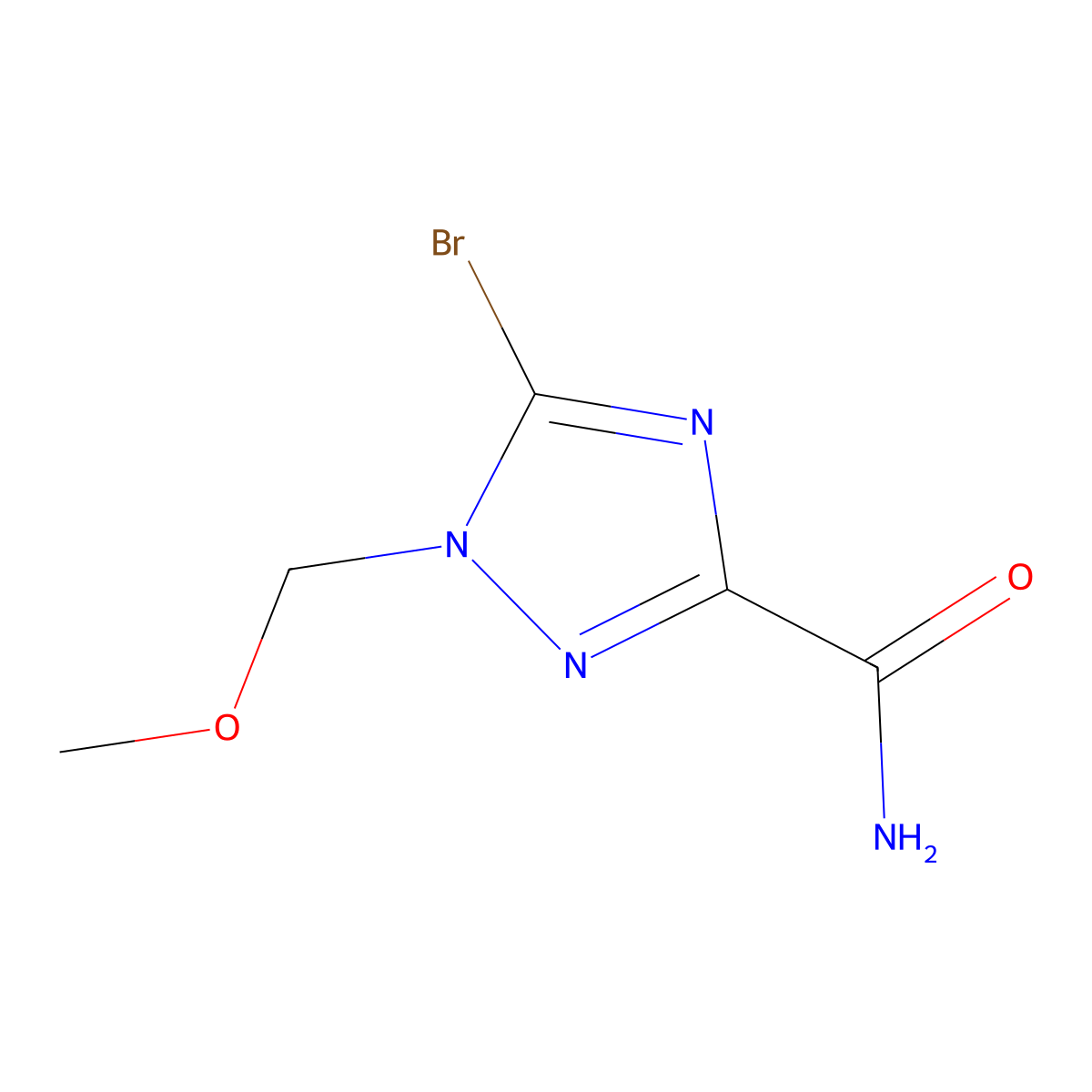 5-Bromo-1-(methoxymethyl)-1H-1,2,4-triazole-3-carboxamide molecular structure, CAS 1858251-65-6