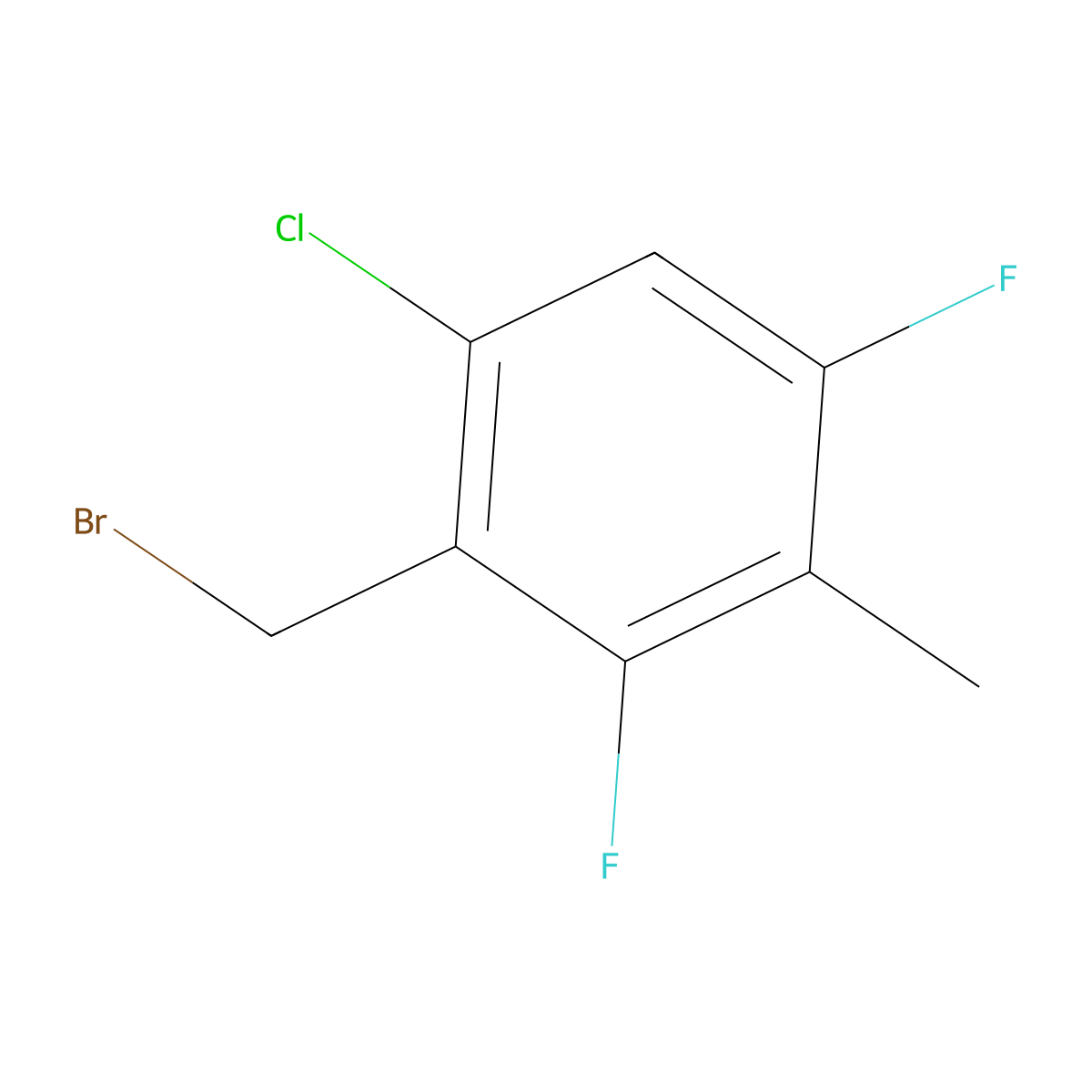 6-Chloro-2,4-difluoro-3-methylbenzyl bromide molecular structure, CAS 1858251-67-8