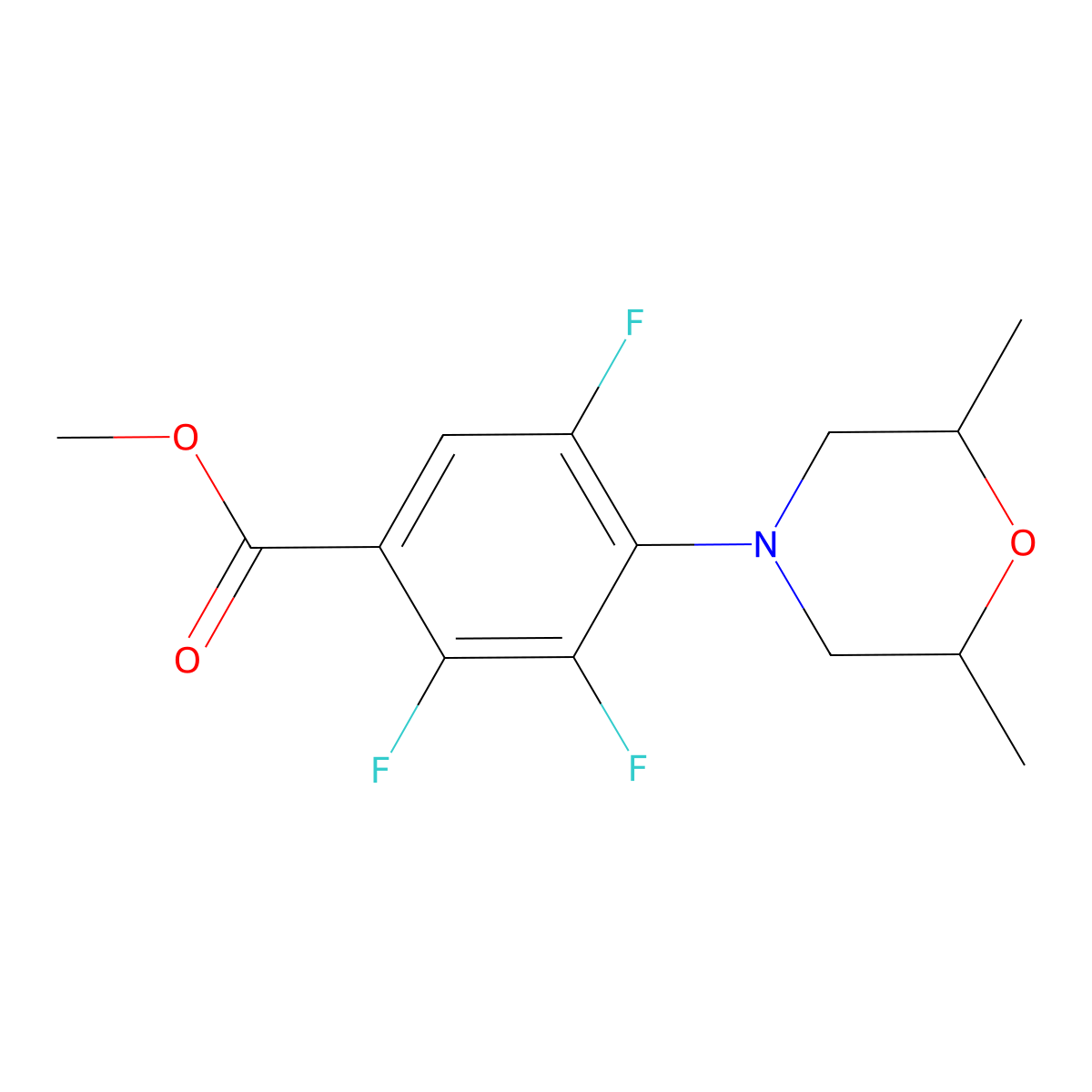Methyl 4-(2,6-dimethylmorpholin-4-yl)-2,3,5-trifluorobenzoate molecular structure, CAS 1858251-69-0