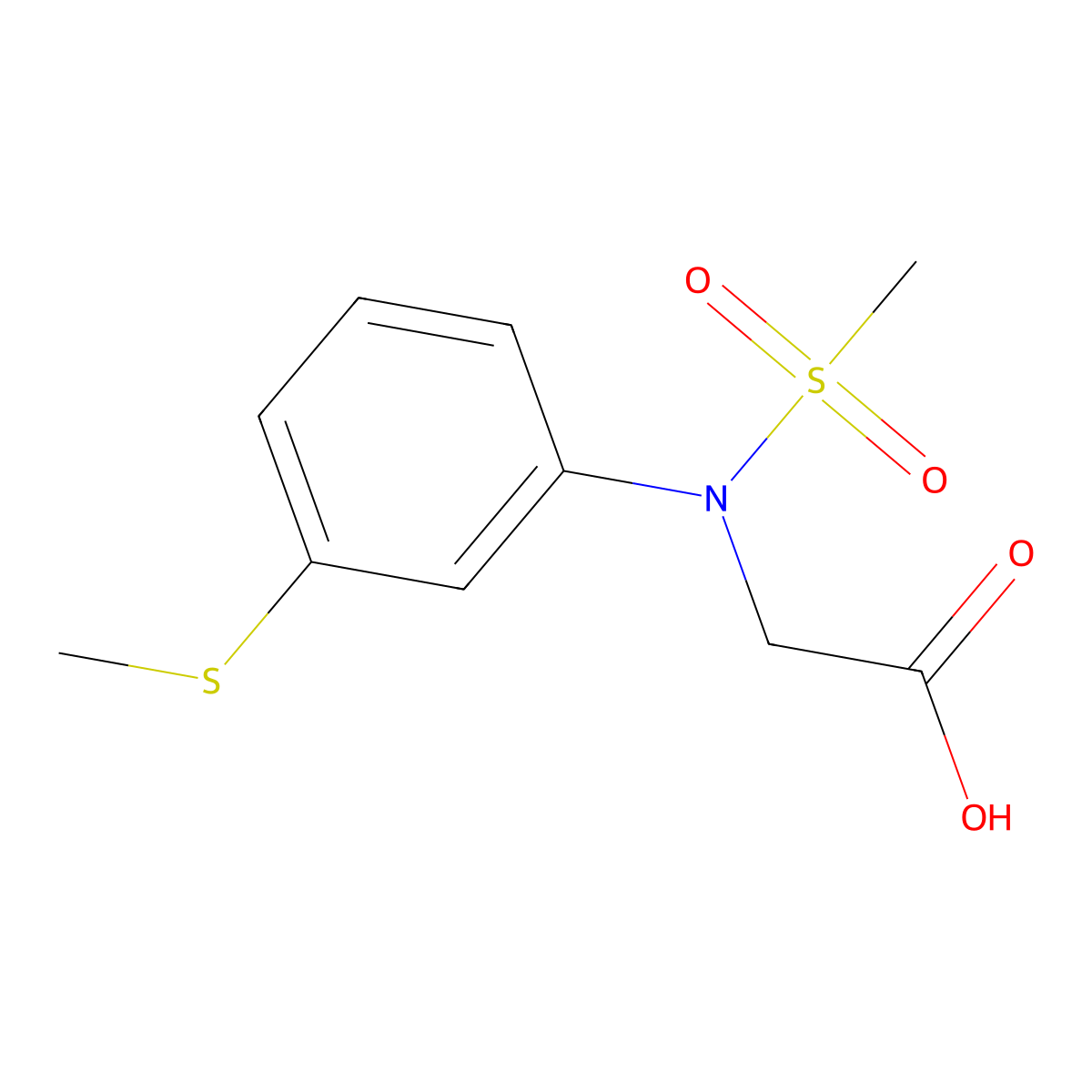 N-(Methylsulfonyl)-N-[3-(methylthio)phenyl]glycine molecular structure, CAS 1858251-81-6