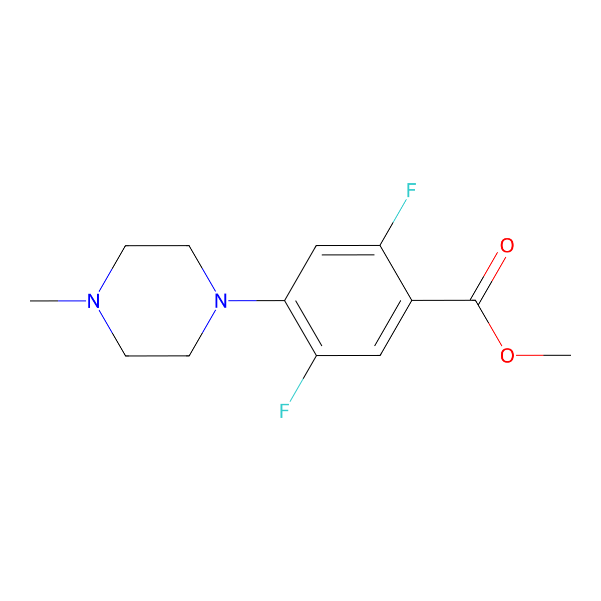 Methyl 2,5-difluoro-4-(4-methylpiperazin-1-yl)benzoate molecular structure, CAS 1858251-84-9