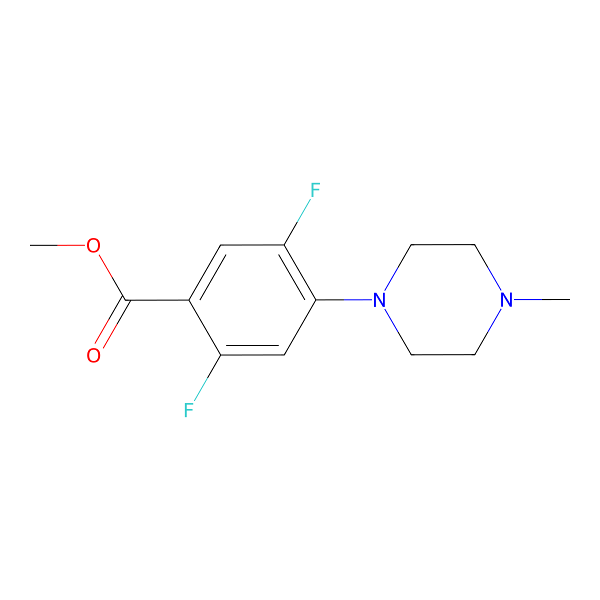 Methyl 2,5-difluoro-4-(4-methylpiperazin-1-yl)benzoate molecular structure, CAS 1858251-84-9