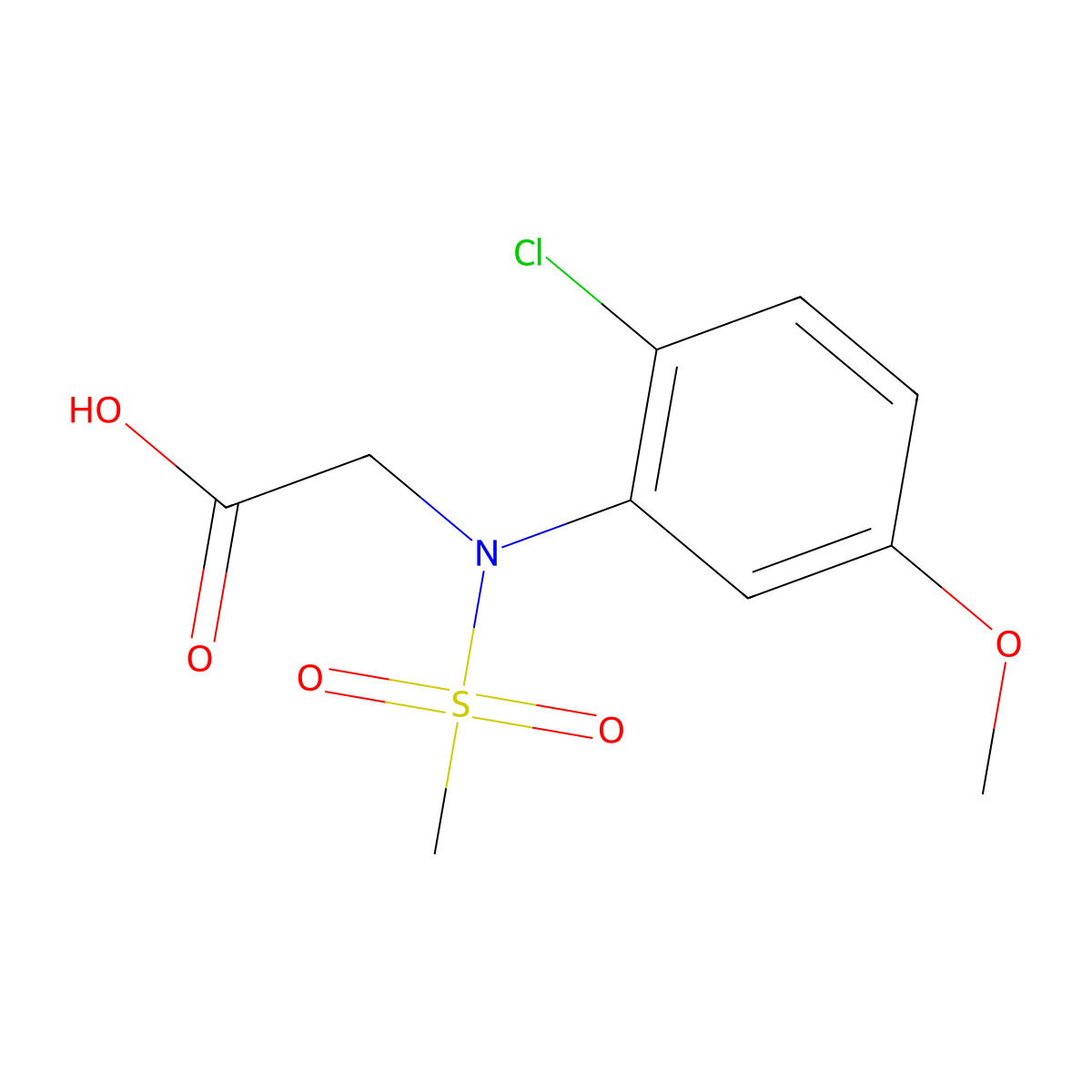 N-(2-Chloro-5-methoxyphenyl)-N-(methylsulfonyl)glycine molecular structure, CAS 1858251-89-4