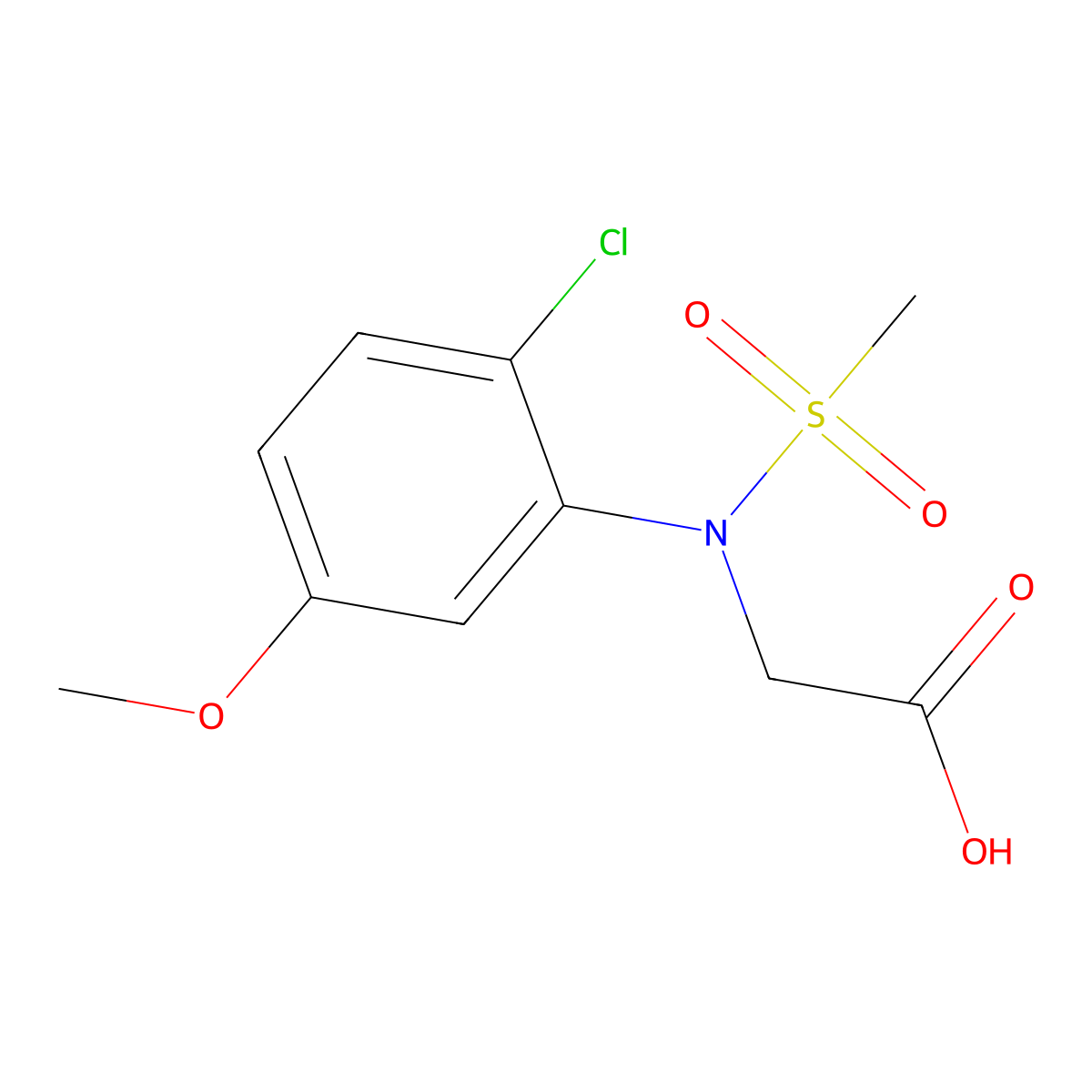 N-(2-Chloro-5-methoxyphenyl)-N-(methylsulfonyl)glycine molecular structure, CAS 1858251-89-4