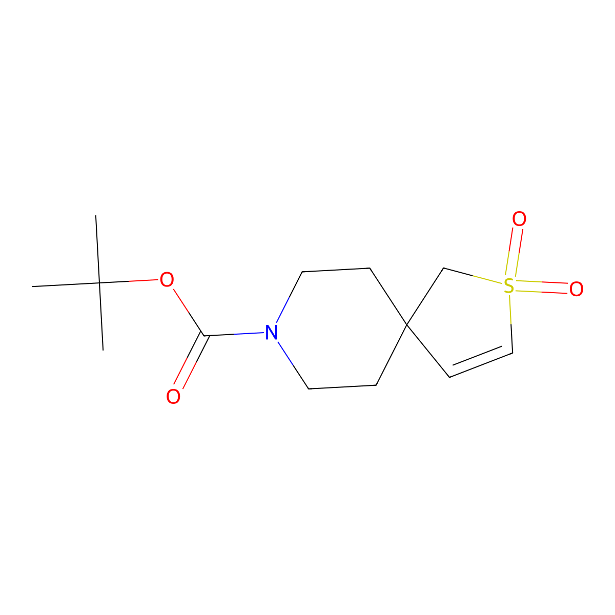 tert-Butyl 2-thia-8-azaspiro[4.5]dec-3-ene-8-carboxylate 2,2-dioxide molecular structure, CAS 1858251-93-0