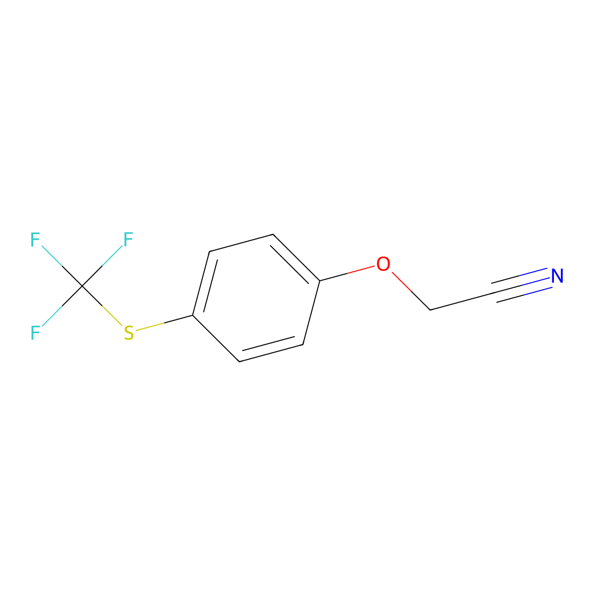 4-(Trifluoromethylthio)phenoxyacetonitrile molecular structure, CAS 1858252-08-0