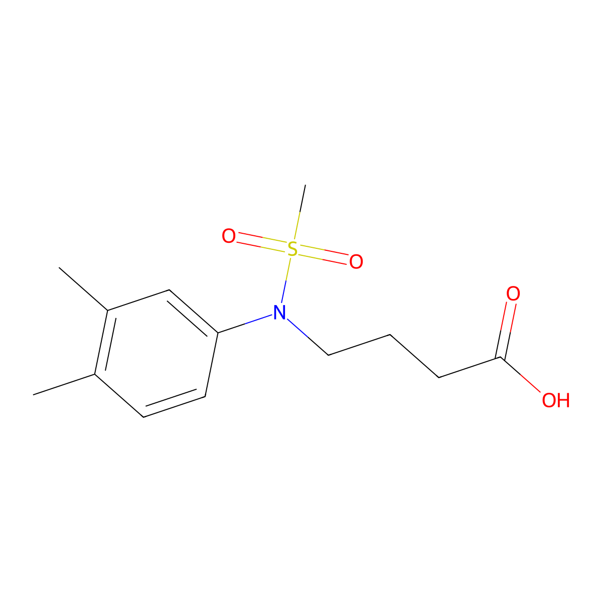4-[(3,4-Dimethylphenyl)(methylsulfonyl)amino]butanoic acid molecular structure, CAS 1858252-12-6